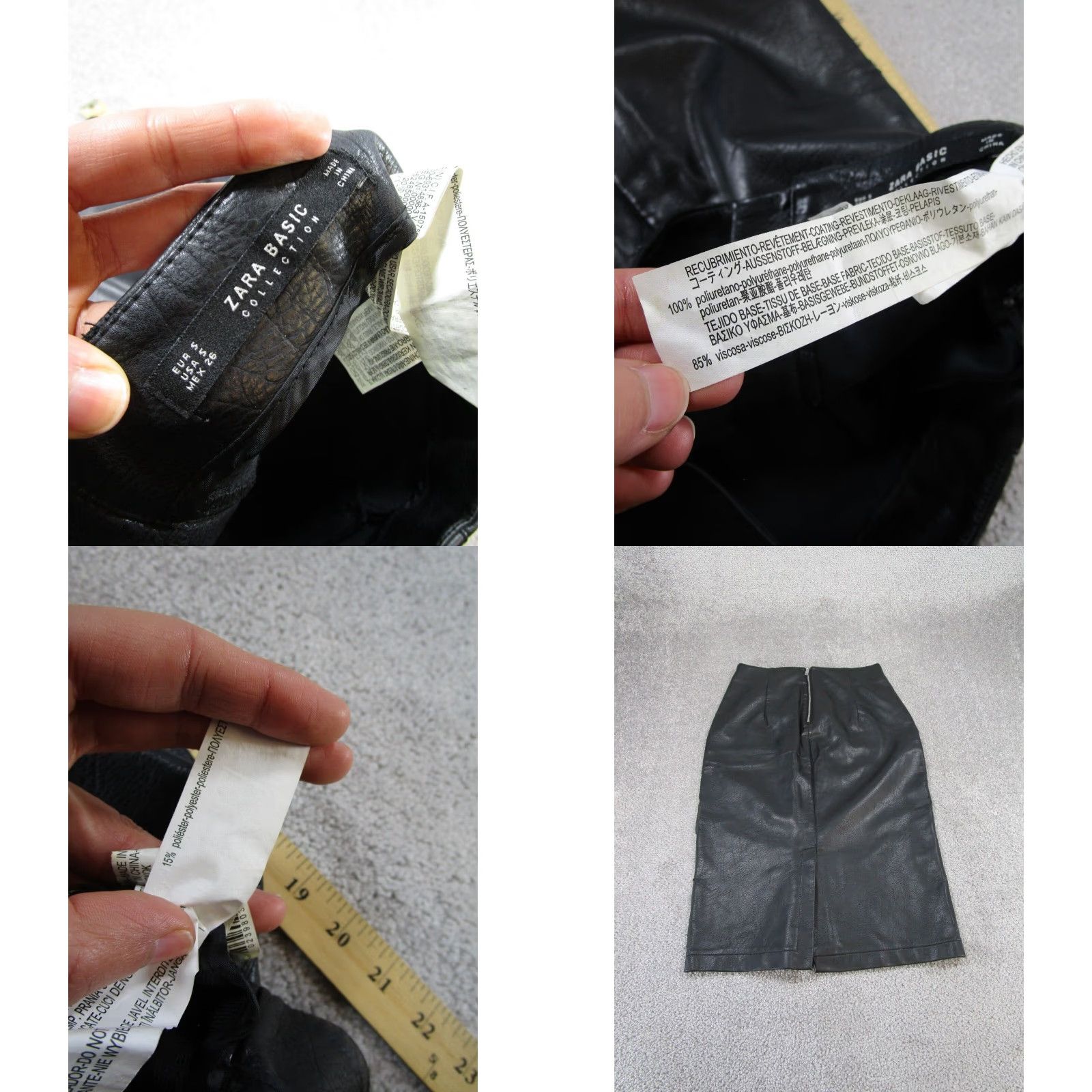 Zara Zara Faux Leather Midi Pencil Skirt Womens Small Black Size 28" / US 6 / IT 42 - 8 Thumbnail