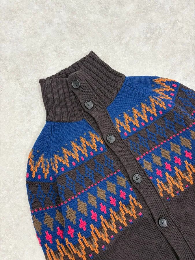 Marc Jacobs Marc Jacobs Colorful Brown Wool Cardigan Size US L / EU 52-54 / 3 - 5 Thumbnail