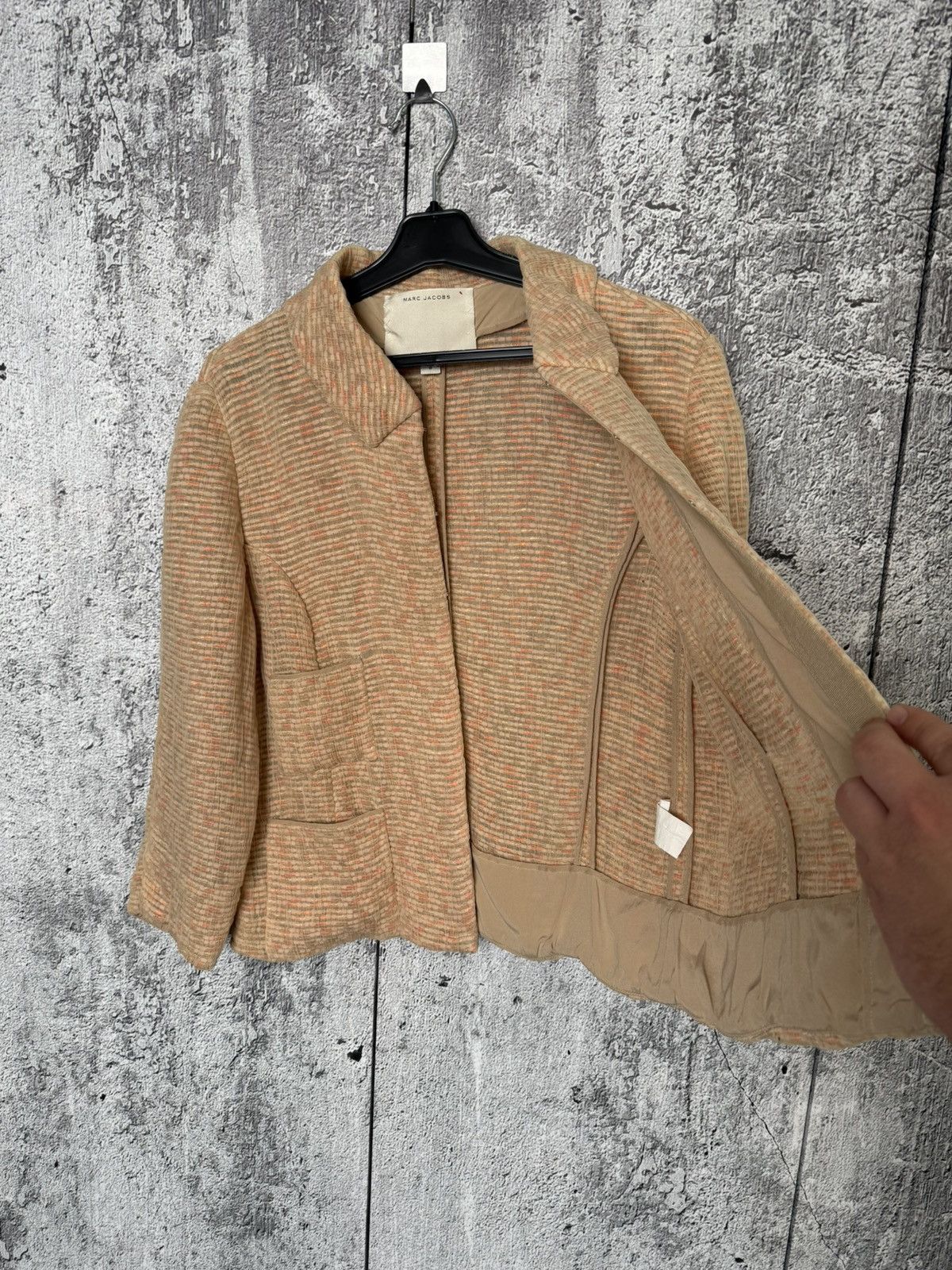Marc Jacobs Marc Jacobs Textured Silk Blend Jacket Beige Pink Blazer Size M / US 6-8 / IT 42-44 - 10 Thumbnail