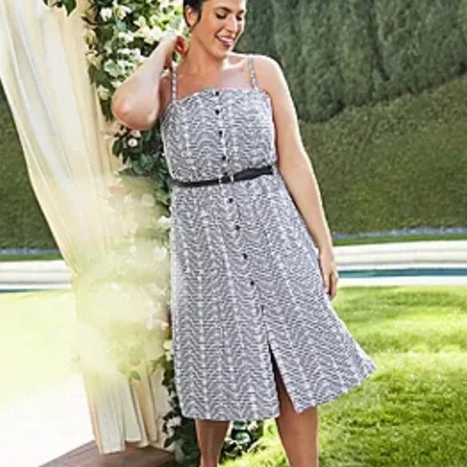 Marilyn Manson Marilyn Monroe Dress Women Navy Midi Pinup 16 A000565 Size XXL / US 16-18 / IT 52-54 - 1 Thumbnail