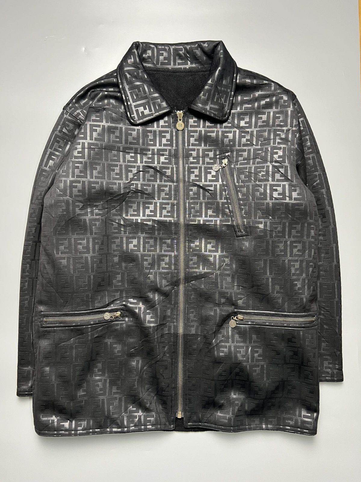 Fendi Vintage Fendi Monogram Reversible Long Coat Size US M / EU 48-50 / 2 - 1 Thumbnail