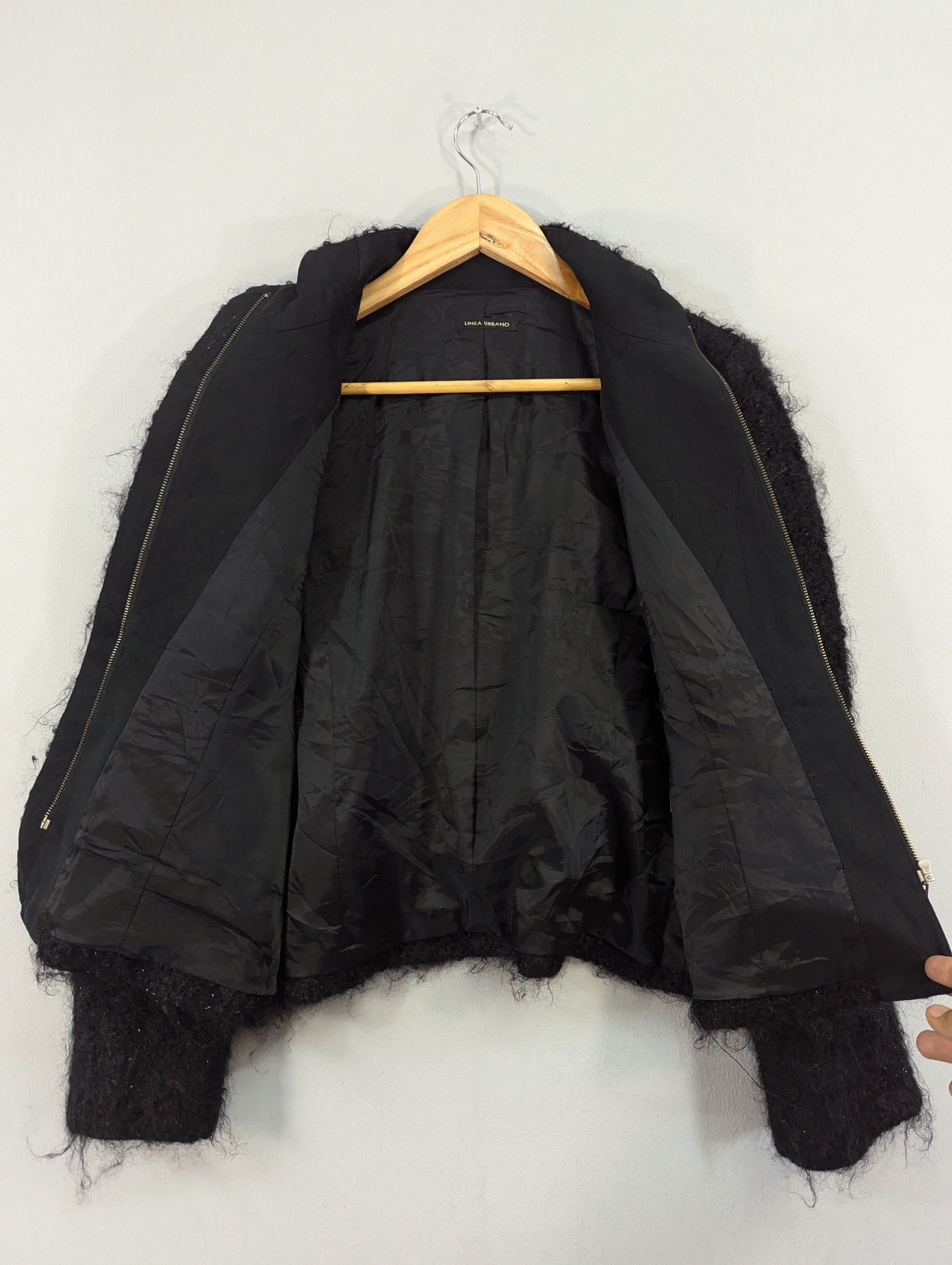 Designer × Japanese Brand × Linea Linea Urbano Hair Zipper Cropped Black Jacket Ifsixwasnine Size L / US 10 / IT 46 - 7 Thumbnail