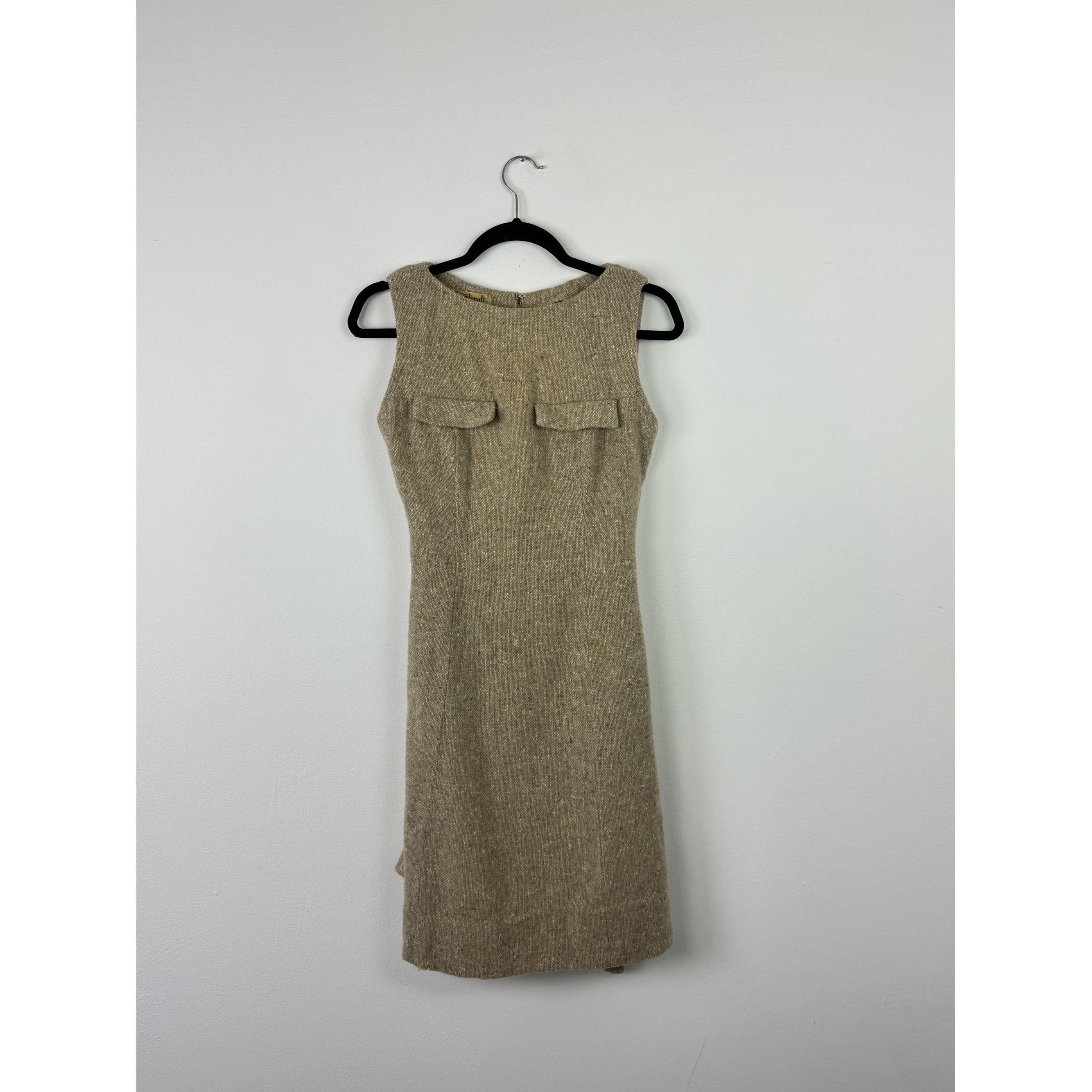 Other Vintage 80s Wool Beige Dress Size S / US 4 / IT 40 - 3 Thumbnail