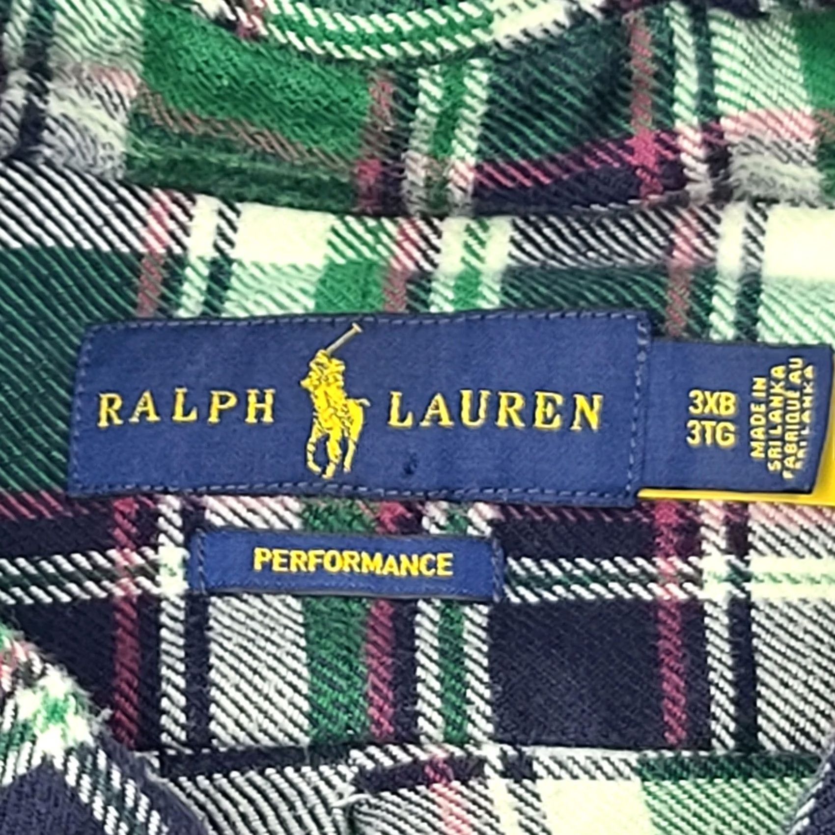 Polo Ralph Lauren Ralph Lauren Performance Flannel Shirt Mens 3XB Big & Tall Green Plaid Button-Up Shirt Size US XXL / EU 58 / 5 - 3 Thumbnail