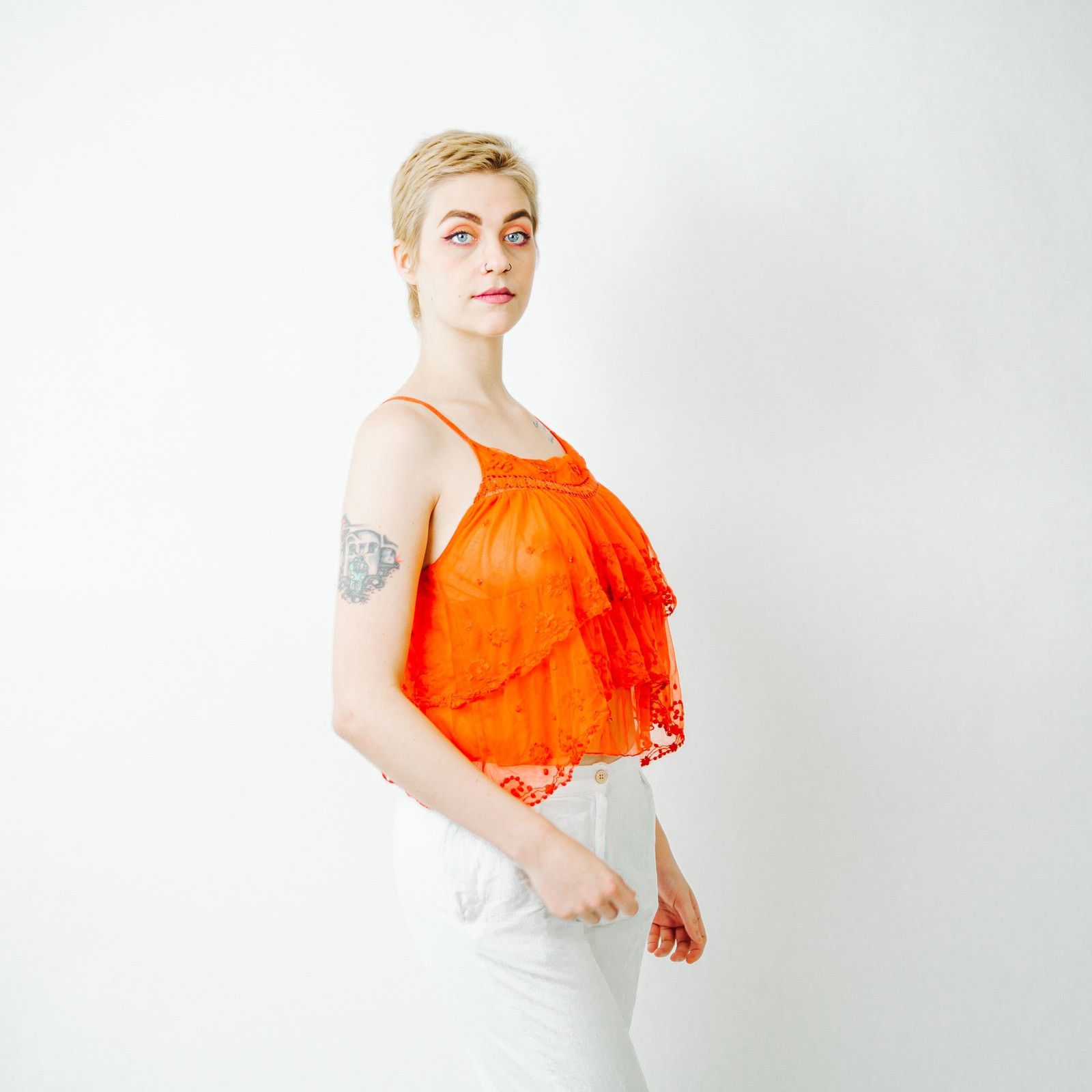 Free People Free People Lace Layered Halter Top - Large Size L / US 10 / IT 46 - 3 Thumbnail