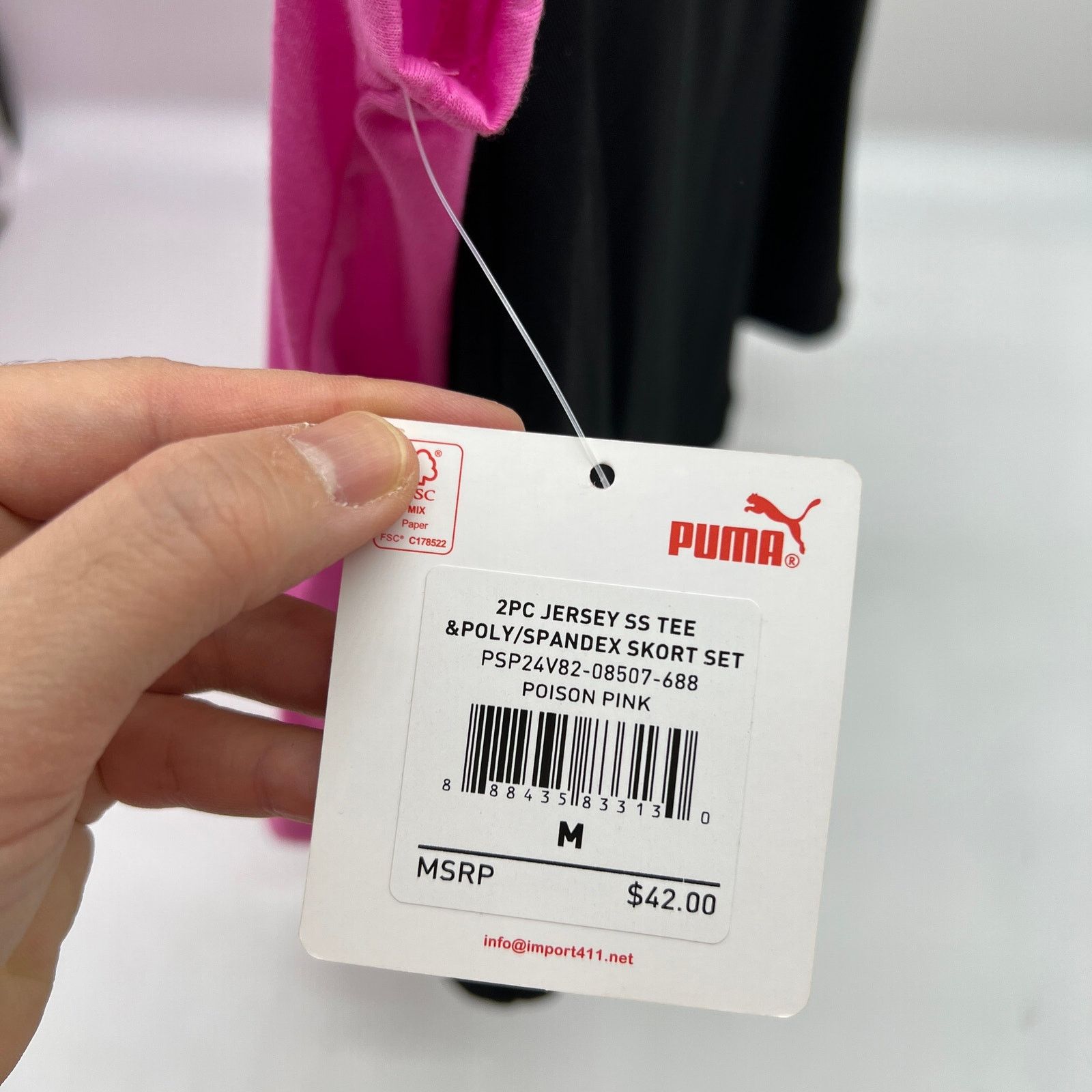 Puma PUMA Girls Pink Logo T Shirt & Black Skort Size Medium Size M / US 6-8 / IT 42-44 - 6 Thumbnail