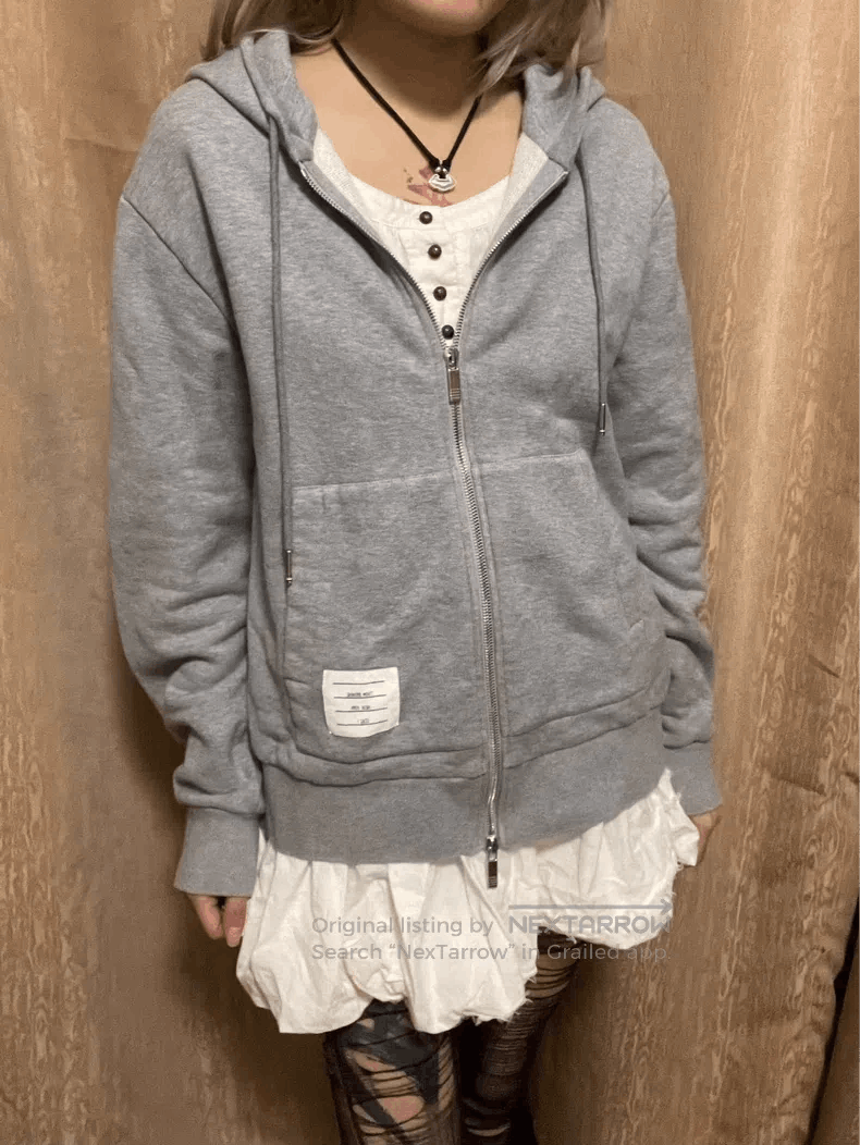 Thom Browne Thom Browne Gray Classic Ribbed Hooded Sweatshirt Size US S / EU 44-46 / 1 - 3 Thumbnail