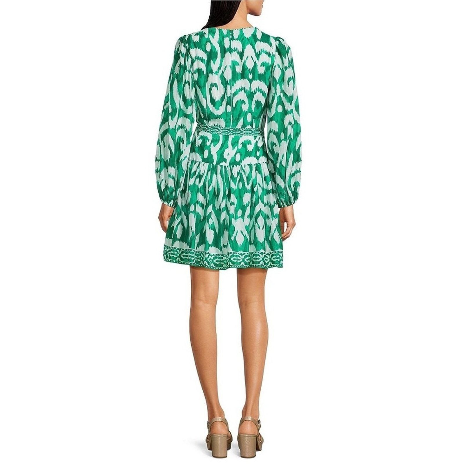 & Other Stories Alex Marie Long Sleeve Dress Printed Teal and White size 4 Size S / US 4 / IT 40 - 5 Thumbnail