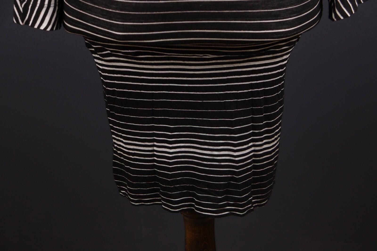 Designer Miss Sixty Black Stripe Knit Bodycon Midi Dress Size M Size M / US 6-8 / IT 42-44 - 11 Thumbnail