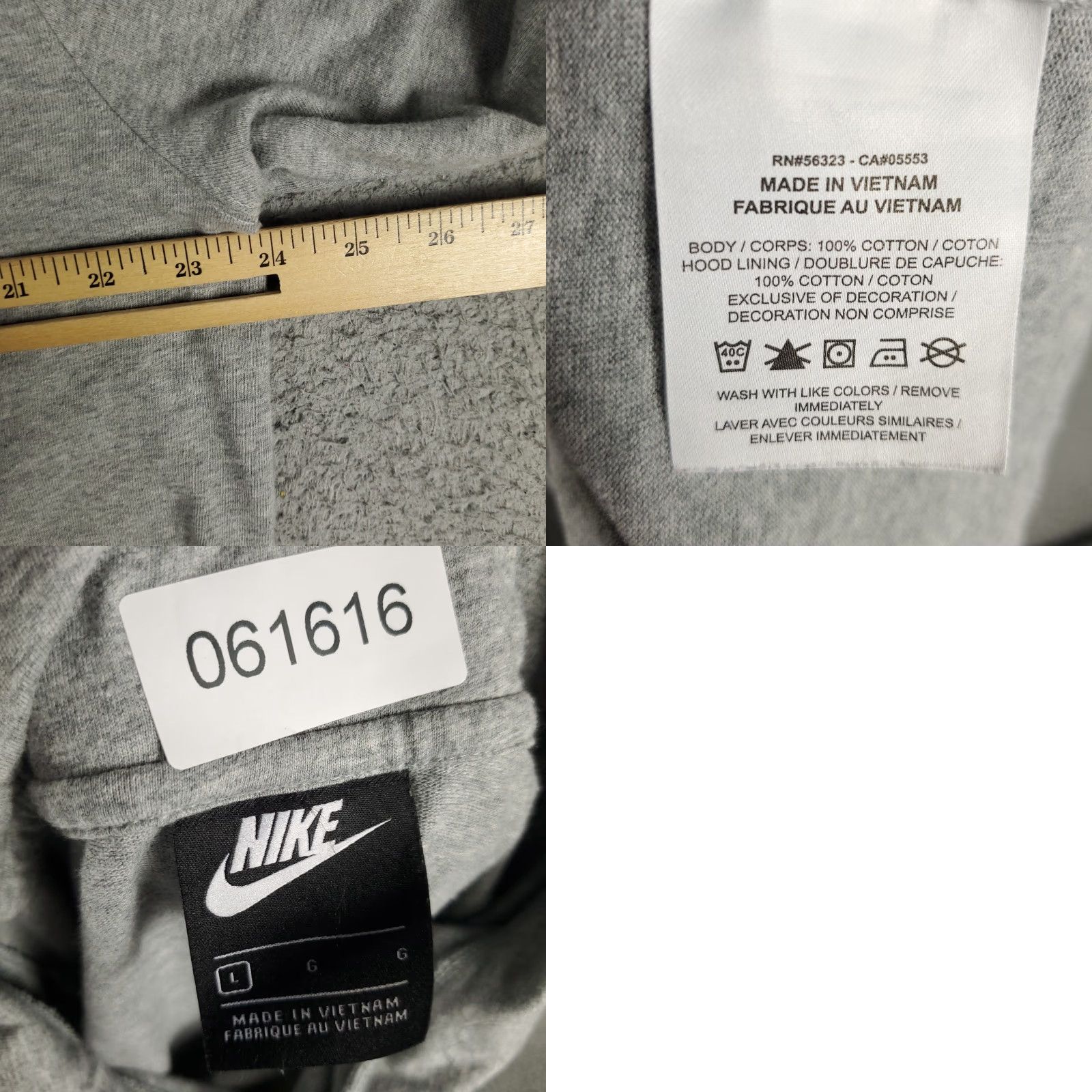 Nike Nike Shirt Mens Large Gray Swoosh Hoodie Long Sleeve Pullover Mock Neck Tagless Logo Size US L / EU 52-54 / 3 - 8 Thumbnail