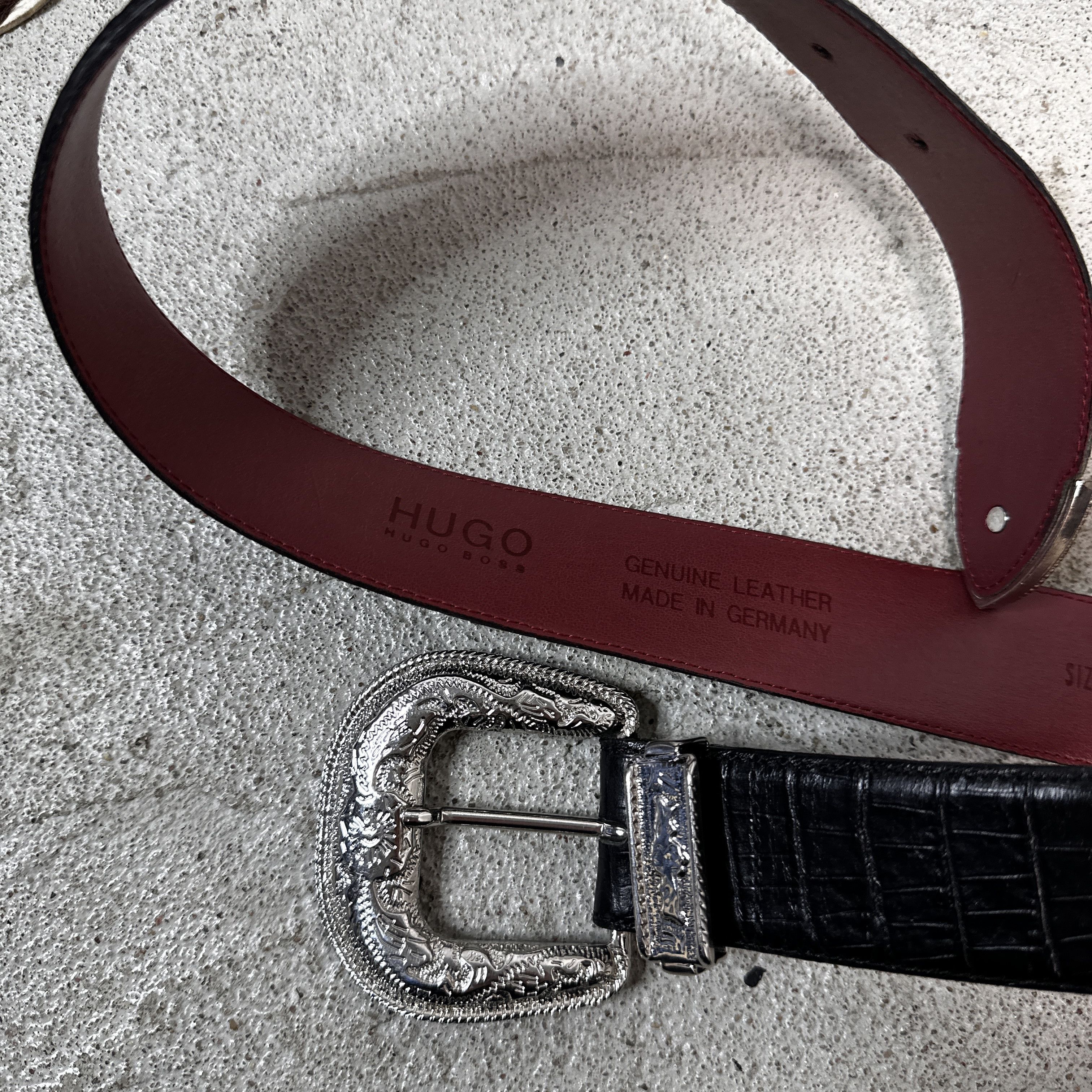 Hugo Boss × Vintage Western Leather Belt Hugo Boss Size ONE SIZE - 2 Thumbnail