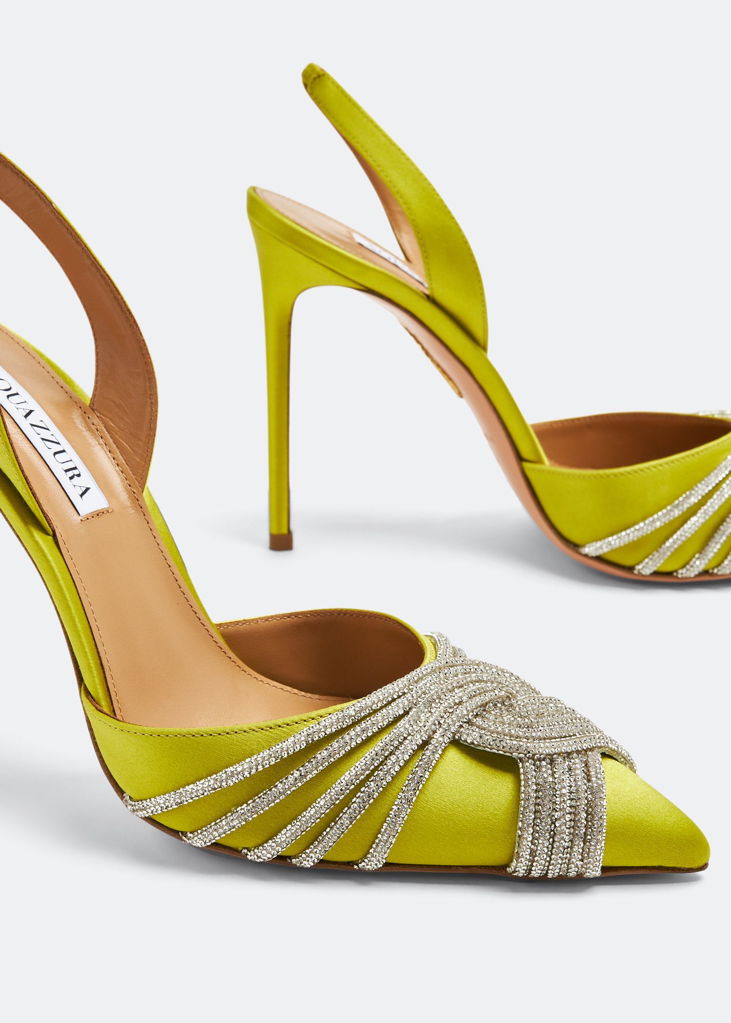 Aquazzura o1srvl11e1024 Heel in Yellow Size US 8 / IT 38 - 3 Thumbnail