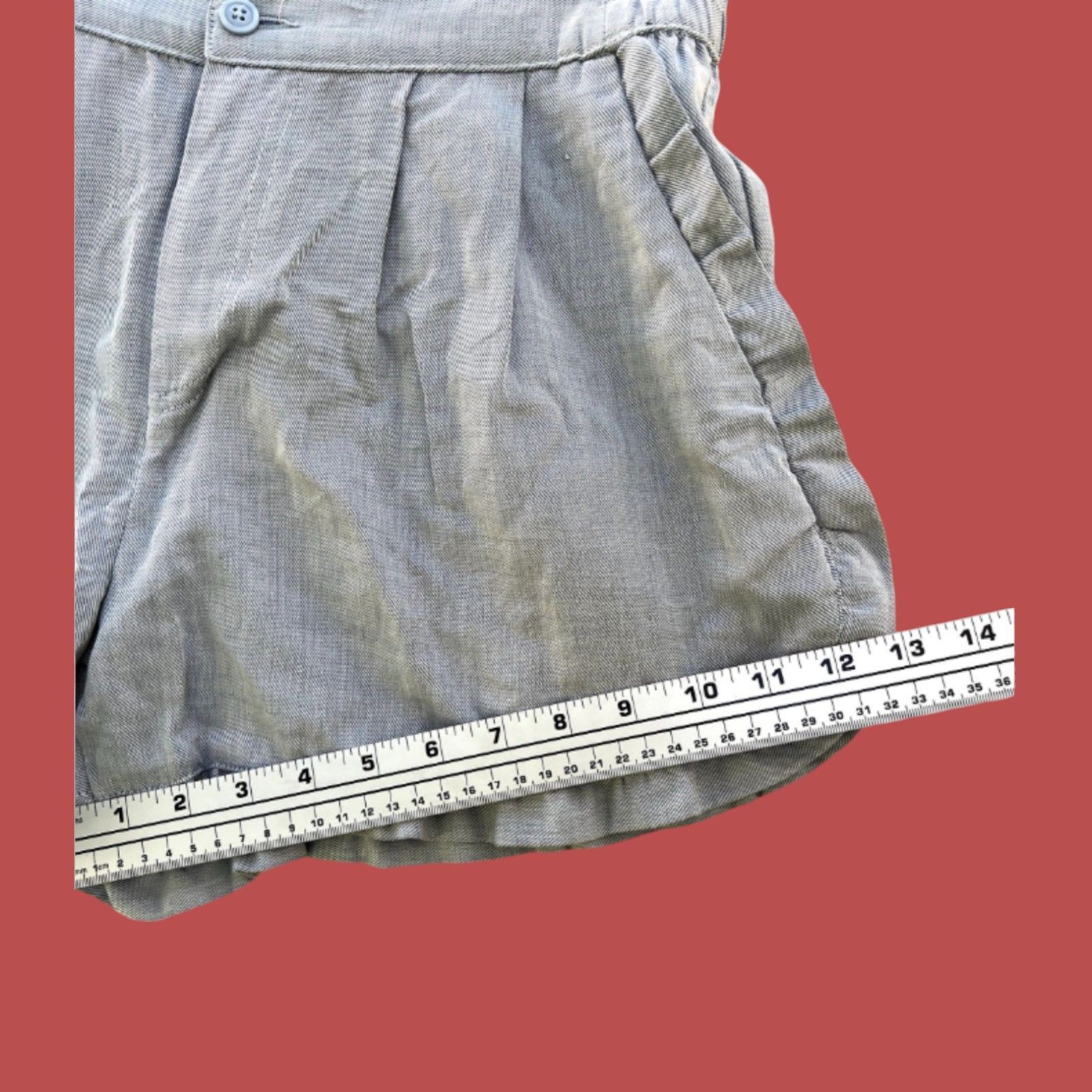 Other Who What Wear - Women's Cotton Shorts Ruffle Edge - Light Bl Size 28" / US 6 / IT 42 - 5 Thumbnail