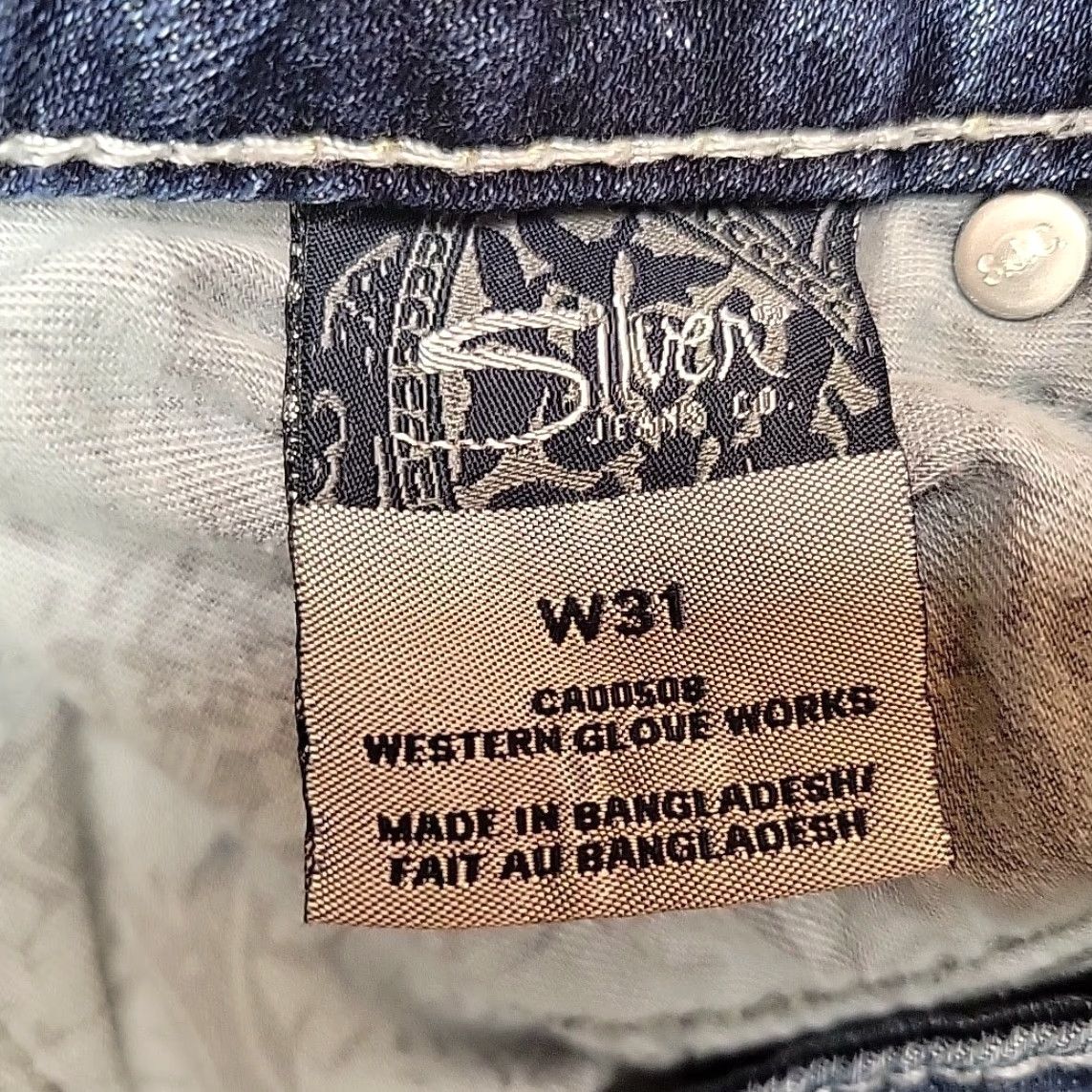 Silver Jeans Co. VINTAGE Silver Jeans Womens 31 Suki Mid Capri Stretch Blend Comfort Thick Stitch Western Shirt Size 24" / US 00 / IT 34 - 5 Thumbnail