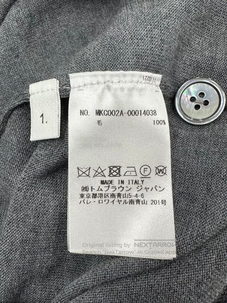 Thom Browne Thom Browne Gray classic four-striped knit cardigan Size US S / EU 44-46 / 1 - 3 Thumbnail