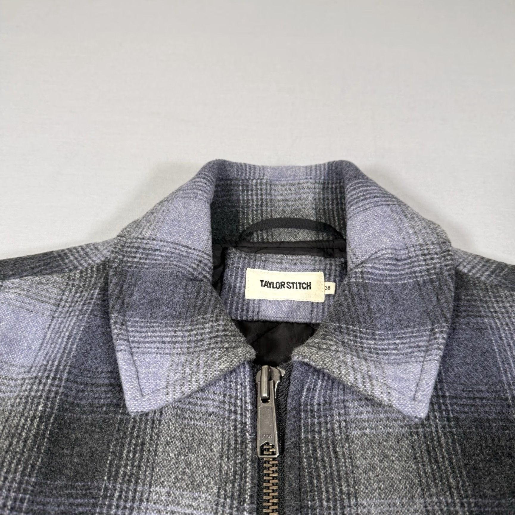 Taylor Stitch Taylor Stitch Jacket Mens 38 Gray Wyatt Plaid Wool Quilted Zip Up Lined Detroit Size US XXS / EU 40 - 3 Thumbnail