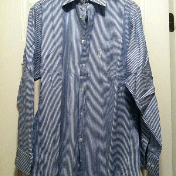 Faconnable FACONNABLE MENS BLUE 100%COTTON CASUAL SHIRT SIZE: 16(L) Size US L / EU 52-54 / 3 - 3 Thumbnail