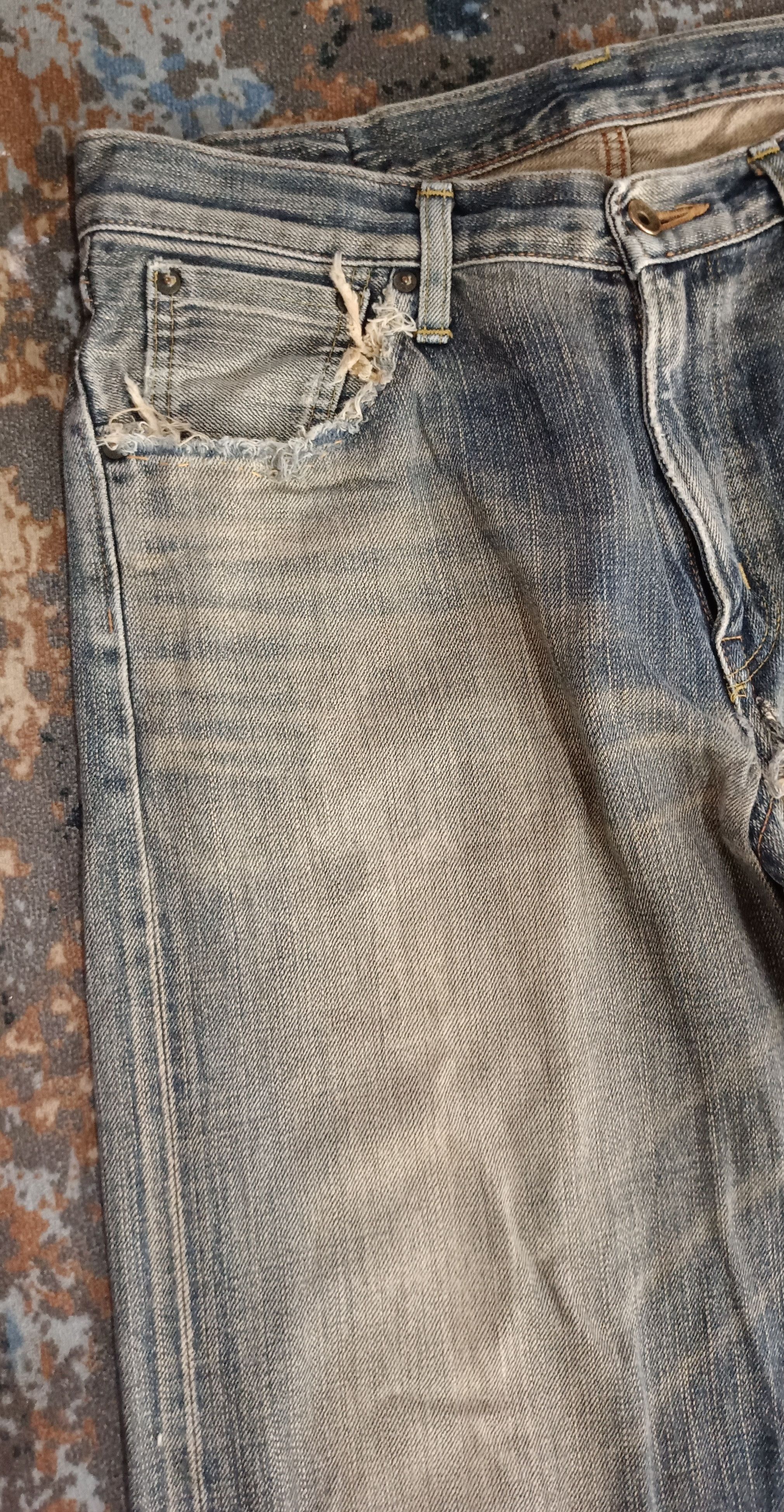 Edwin × If Six Was Nine × Japanese Brand Vintage💥Edwin 505 zx Orange Tag Selvedge Distresssed Size US 34 / EU 50 - 7 Thumbnail
