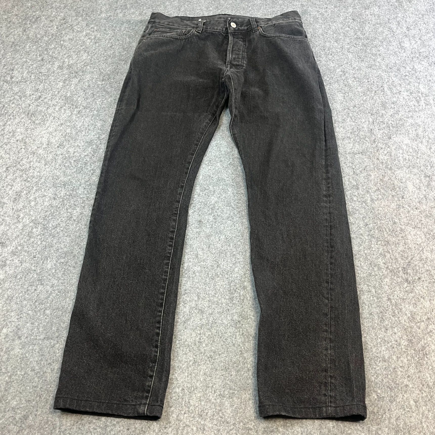 Our Legacy OUR LEGACY Jeans Regular Tapered 31 32 Dark Wash Black Fade Mens Denim 5-Pocket Pockets Button Closure Size 31 Regular Rise Mid Cotton Vintage No Size US 31 - 2 Thumbnail