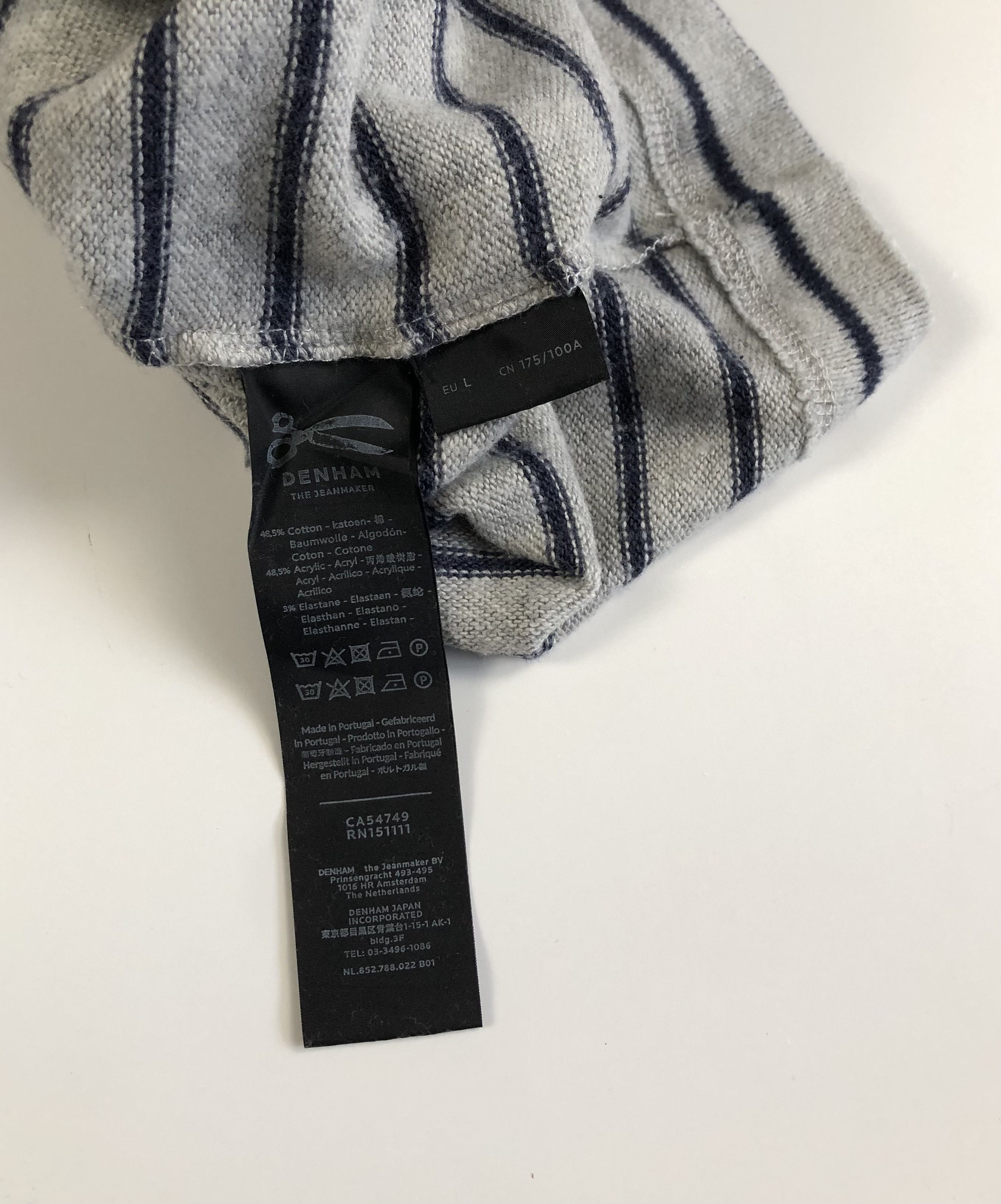 DENHAM Denham Cotton Blend Striped Jumper Size US L / EU 52-54 / 3 - 6 Thumbnail