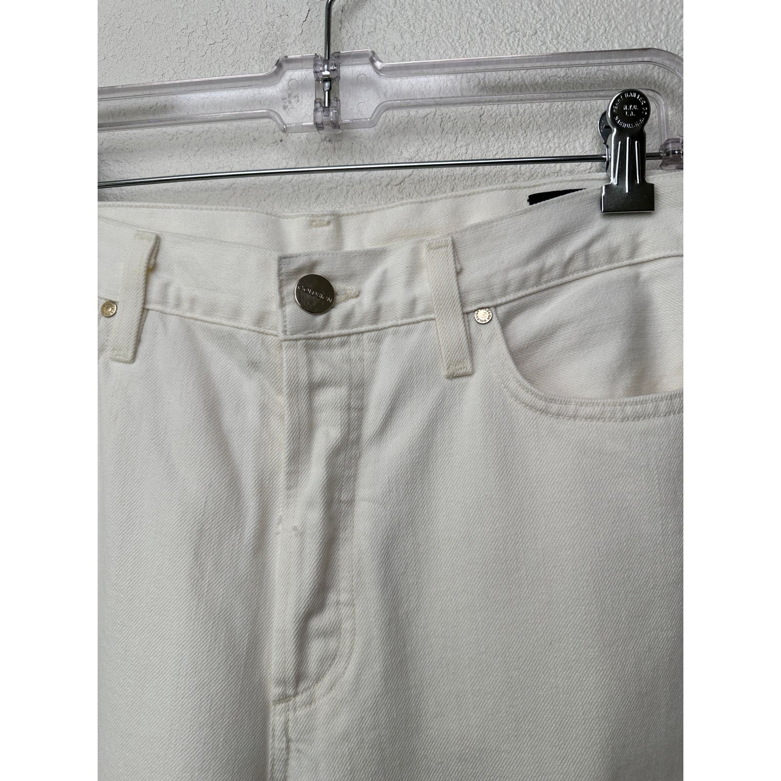 GOLDSIGN Goldsign Ivory Straight-Leg 100% Cotton Jeans 29 Button Fly Size 29" - 3 Thumbnail