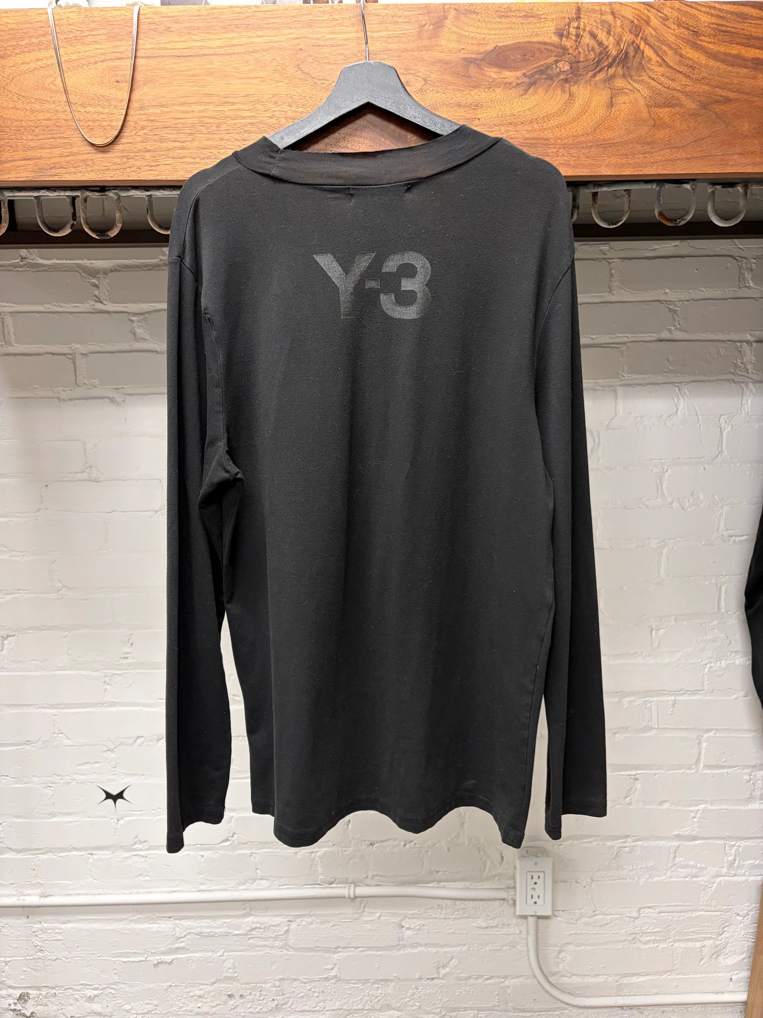 Y-3 Y-3 Yohji Yamamoto x Adidas ‘3 Stripe Cutout’ Black Long Sleeve Shirt Size US XL / EU 56 / 4 - 3 Thumbnail