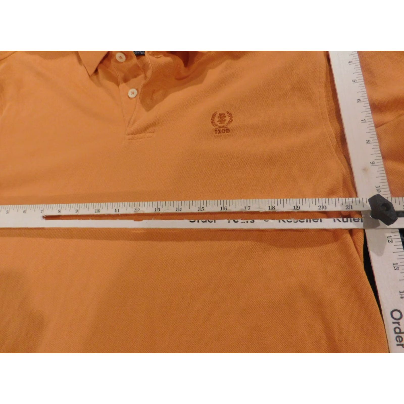 Izod IZOD Polo Shirt Mens L Orange Short Sleeve Collared Button Knit Cotton Classic Stretch Golf Regular Size US L / EU 52-54 / 3 - 5 Thumbnail