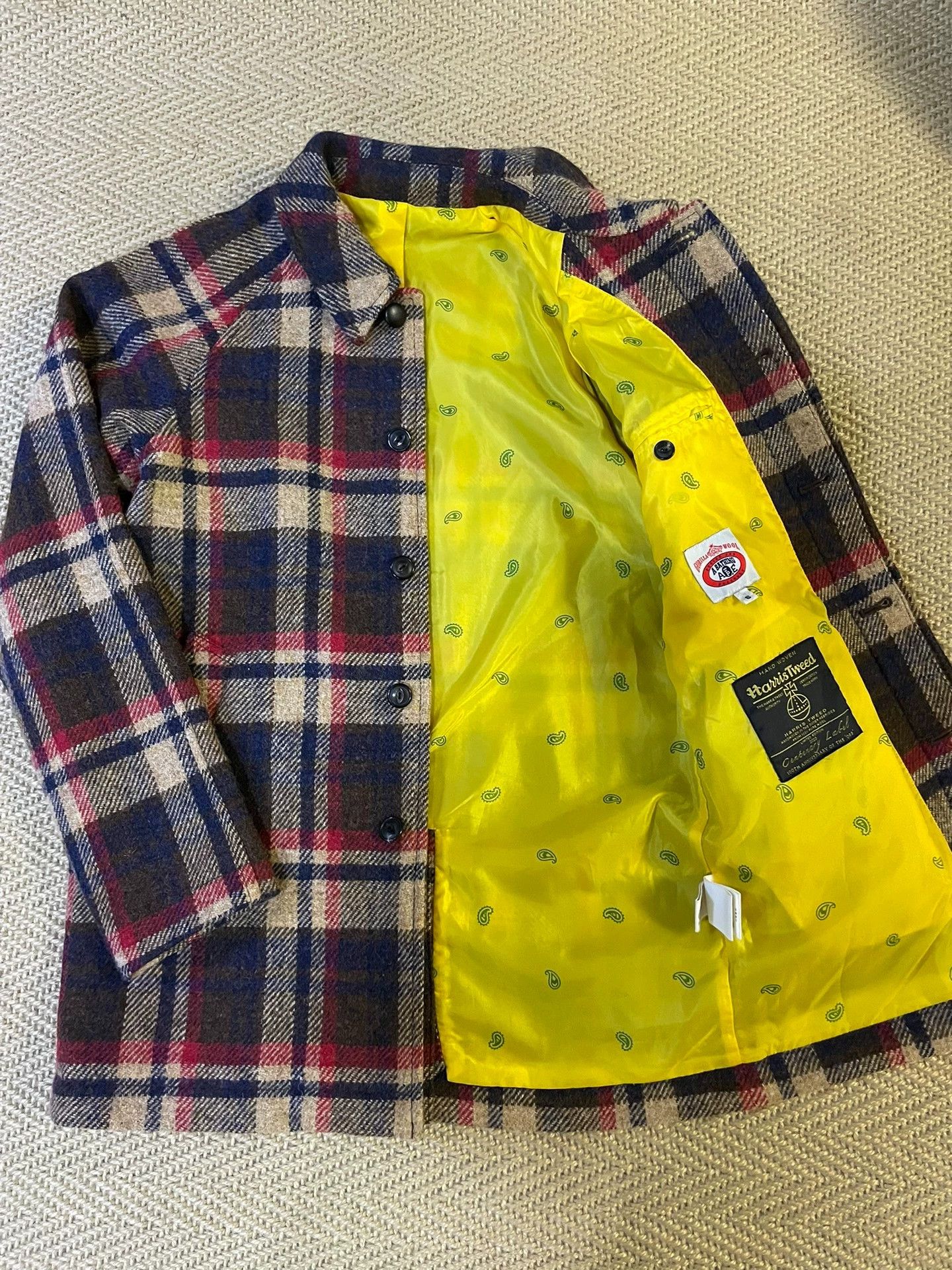 Bape BAPE X Harris Tweed Wool Kimura Check Overcoat S Size US S / EU 44-46 / 1 - 2 Thumbnail