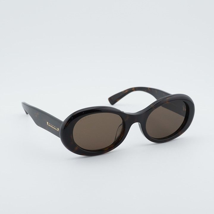 Gucci Gucci GG1587SA 002 Sunglasses Dark Havana Oval Frame, Brown Size ONE SIZE - 5 Thumbnail