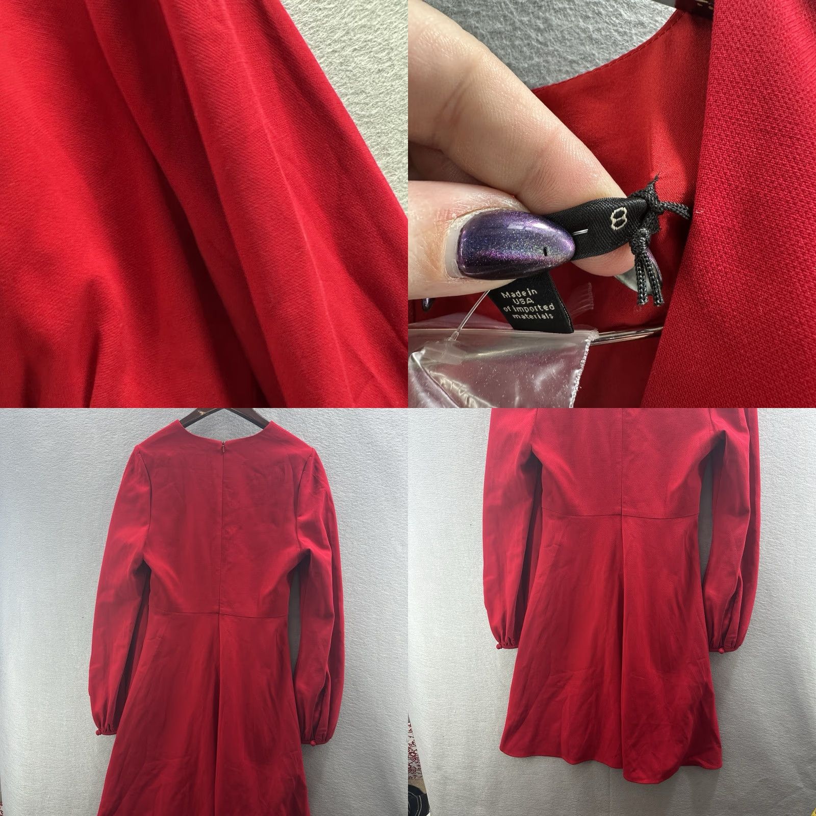 Black Halo Black Halo Dress Womens 8 Fit & Flare Dress V-Neck Knee Length Red - Formal, Party/Cocktail, Wedding, Workwear Women XS-XL? Size M / US 6-8 / IT 42-44 - 9 Thumbnail