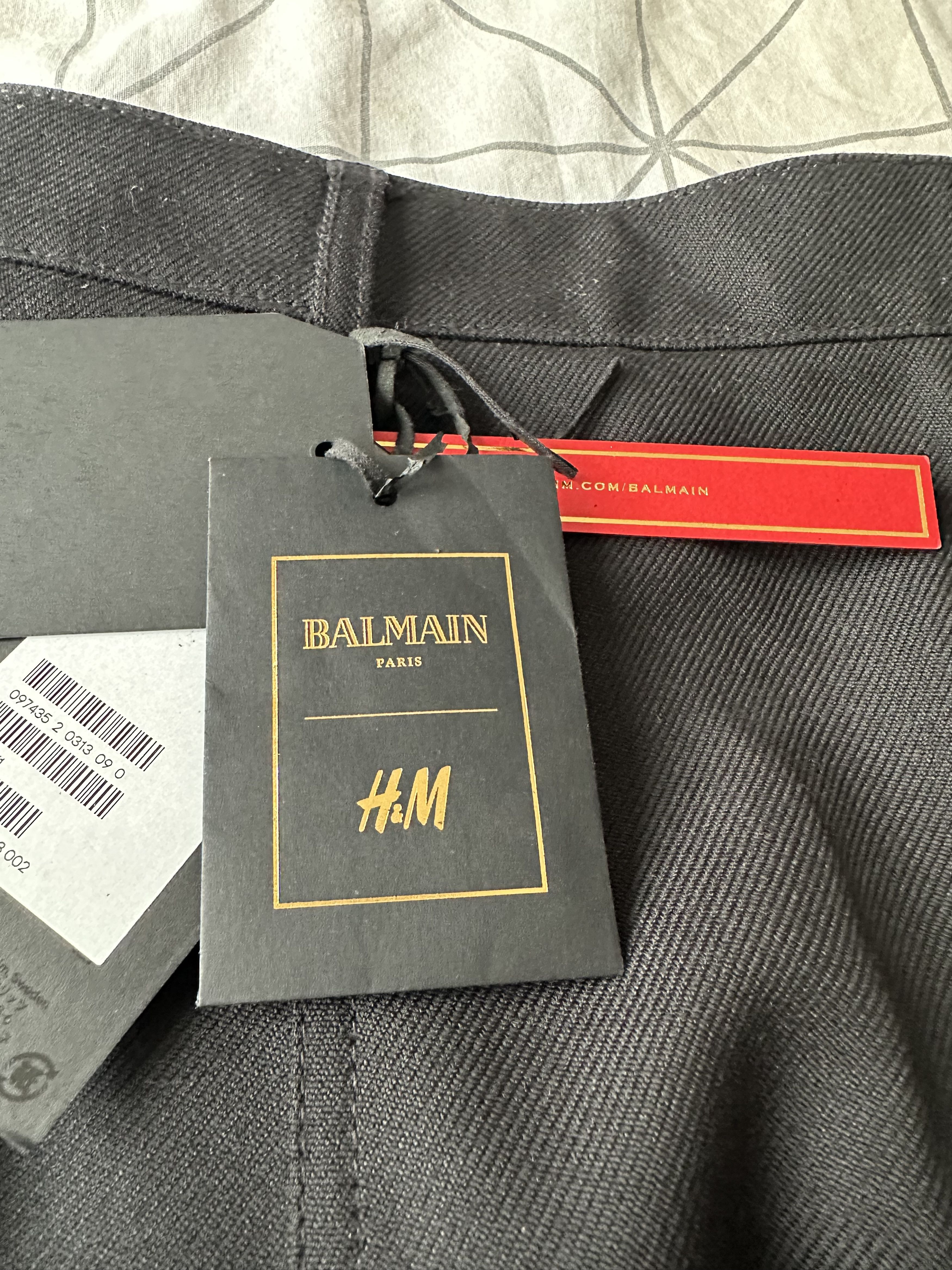 Balmain × H&M Balmain x H&M Drop Crotch Cargo Wool Pants Brand New Size US 31 - 6 Thumbnail
