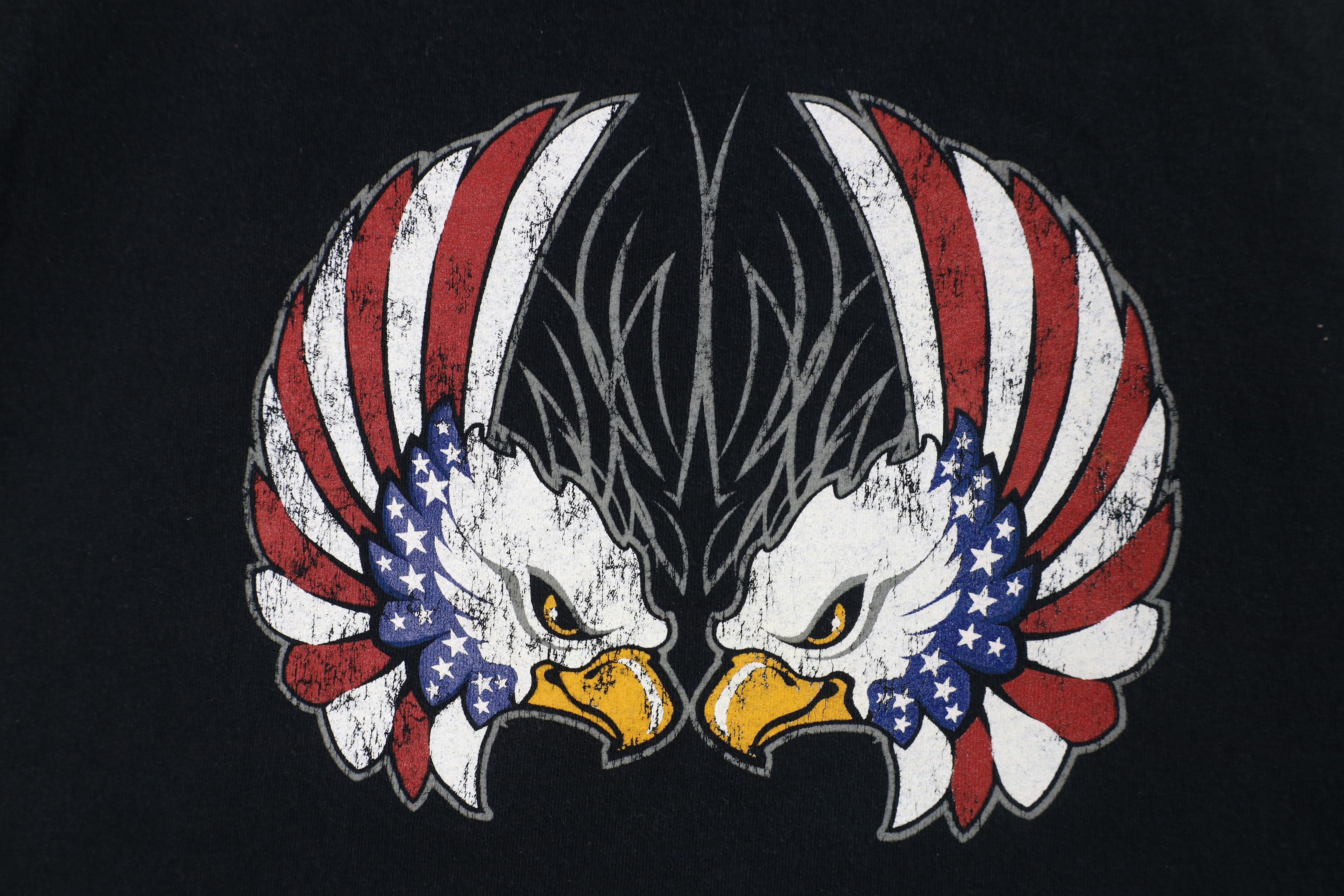 Vintage Vintage 90s Y2K Eagle Tribal Racing T-Shirt Black Cotton Size US XXL / EU 58 / 5 - 4 Thumbnail