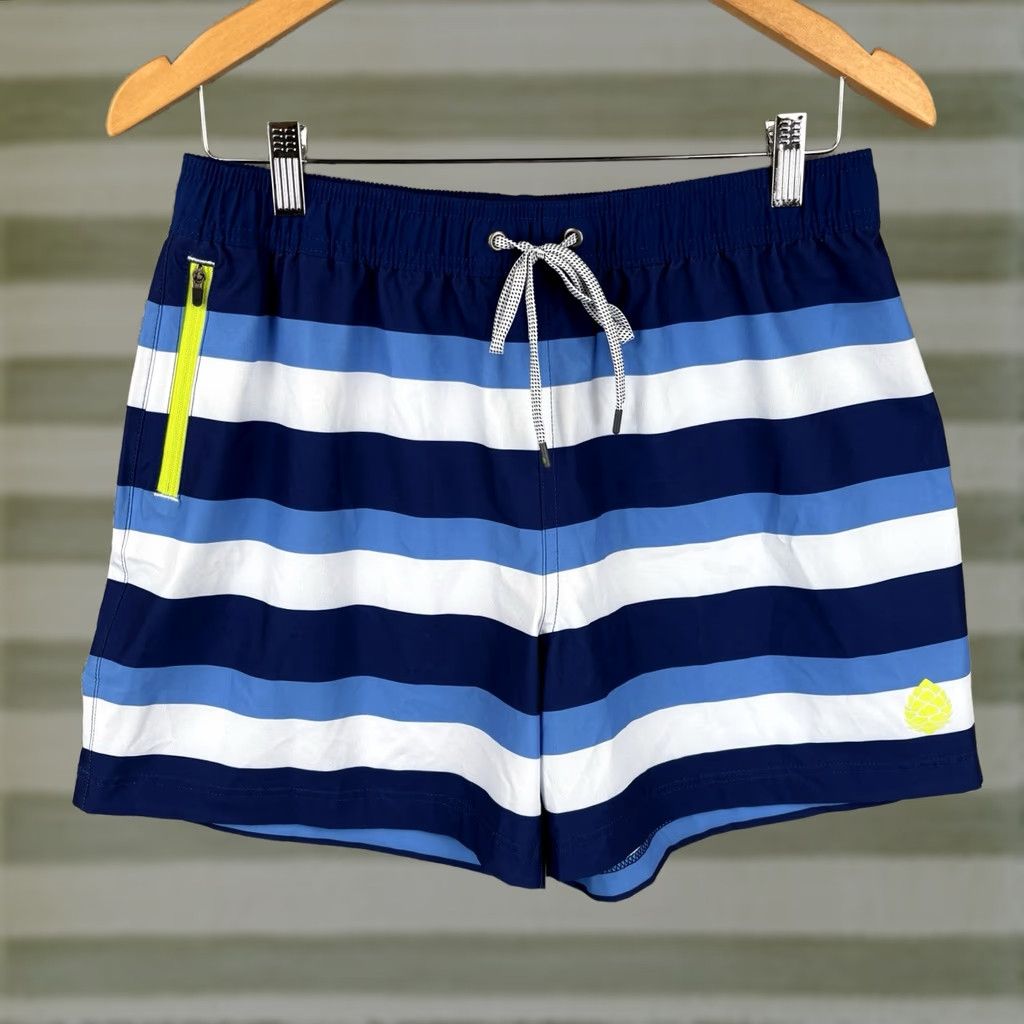 Vintage Stio Board Shorts Mens Regular Medium 5" Inseam Blue Striped Drawstring UV-Protection Quick Dry Pockets Lightweight Size US 31 - 1 Thumbnail