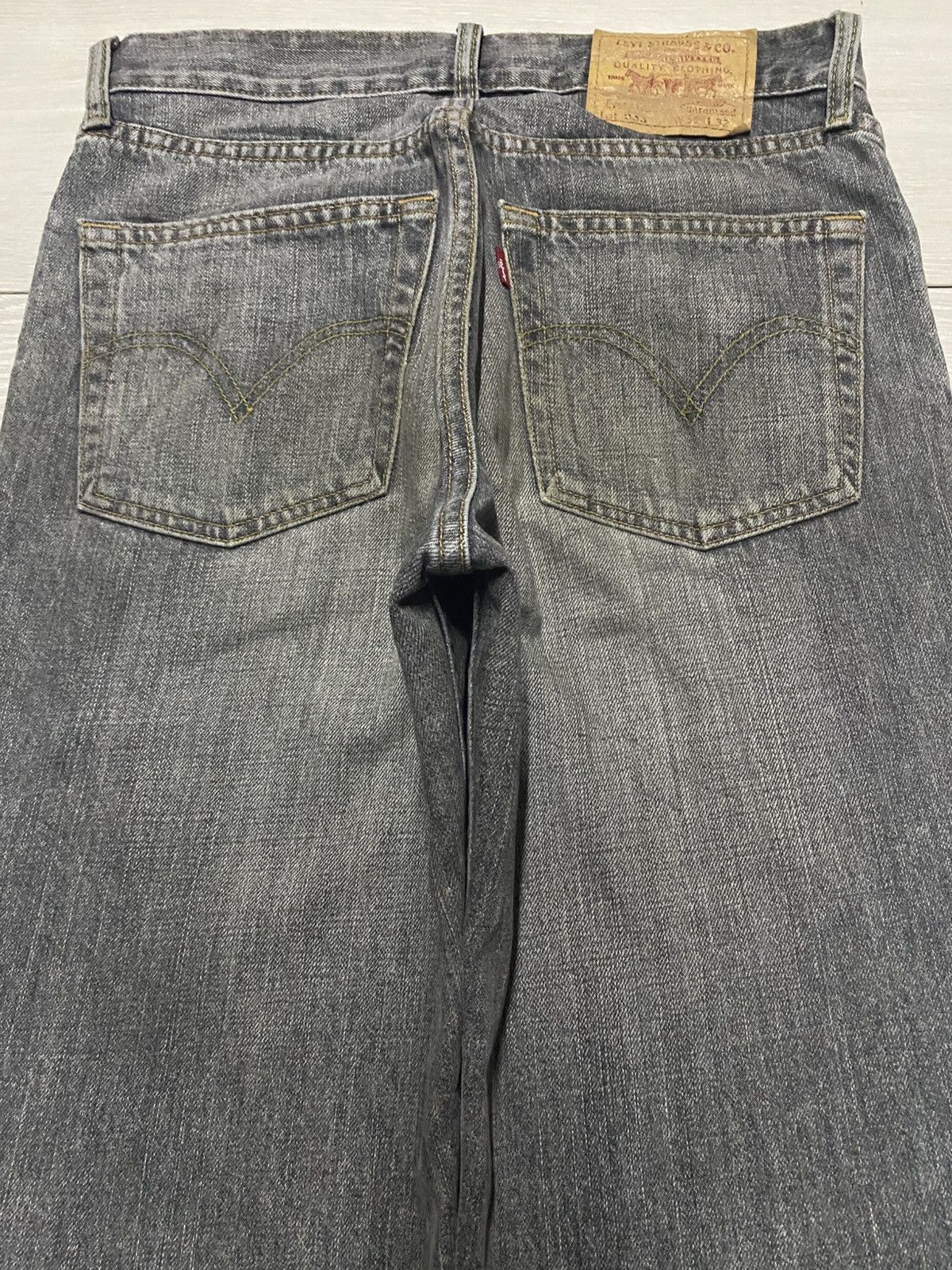 Andy Warhol × Levi's Vintage Levis 533 Grey Denim Distressed Loose Straight Jeans Size US 29 - 4 Thumbnail