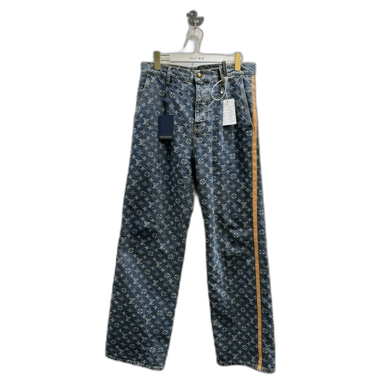 Louis Vuitton Louis Vuitton Logo Denim Pants with Stripes-yf Size US 34 / EU 50 - 1 Thumbnail