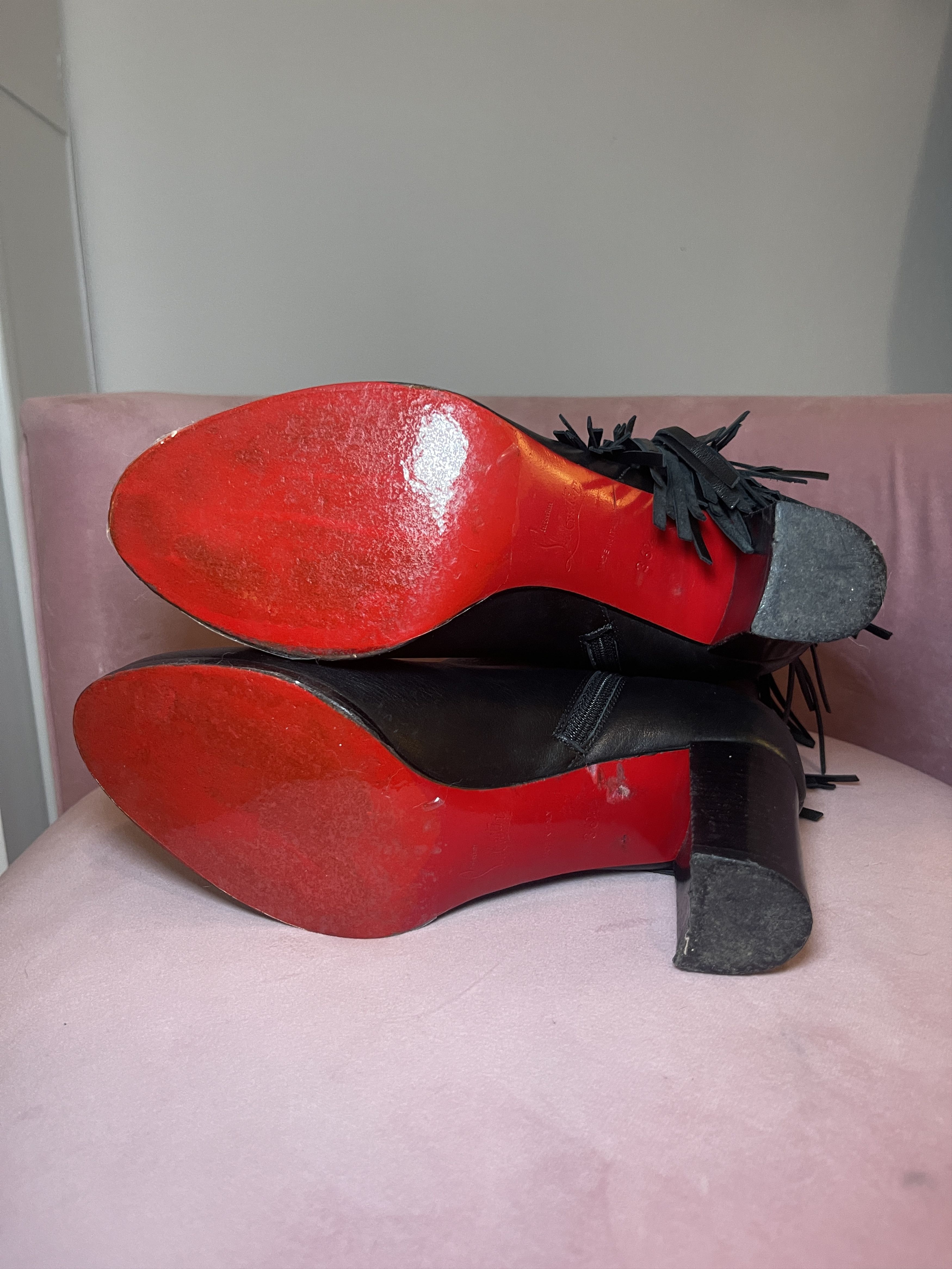 Christian Louboutin Christian Louboutin Jimmynetta Calfskin Fringe Boot Size US 6.5 / IT 36.5 - 7 Thumbnail