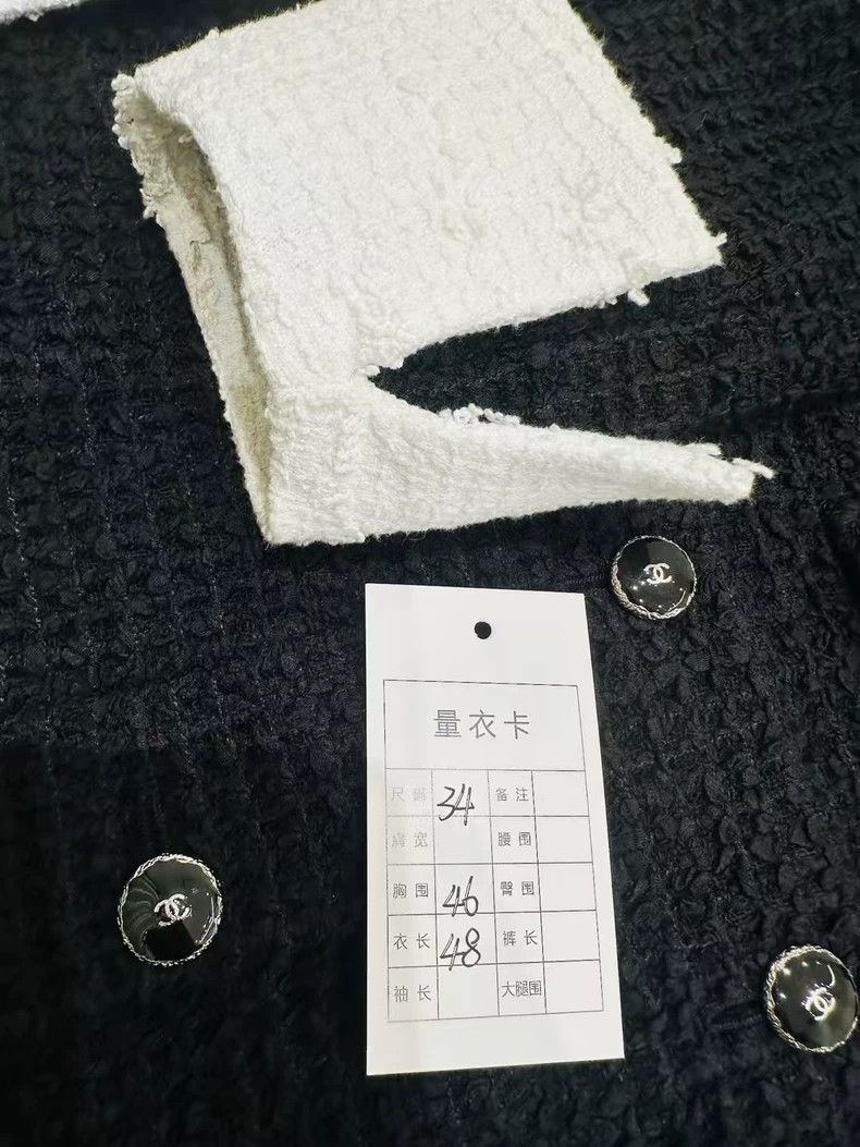 Chanel Chanel 25P black tweed white lapel short jacket Size XXS / US 00 / IT 34 - 9 Thumbnail