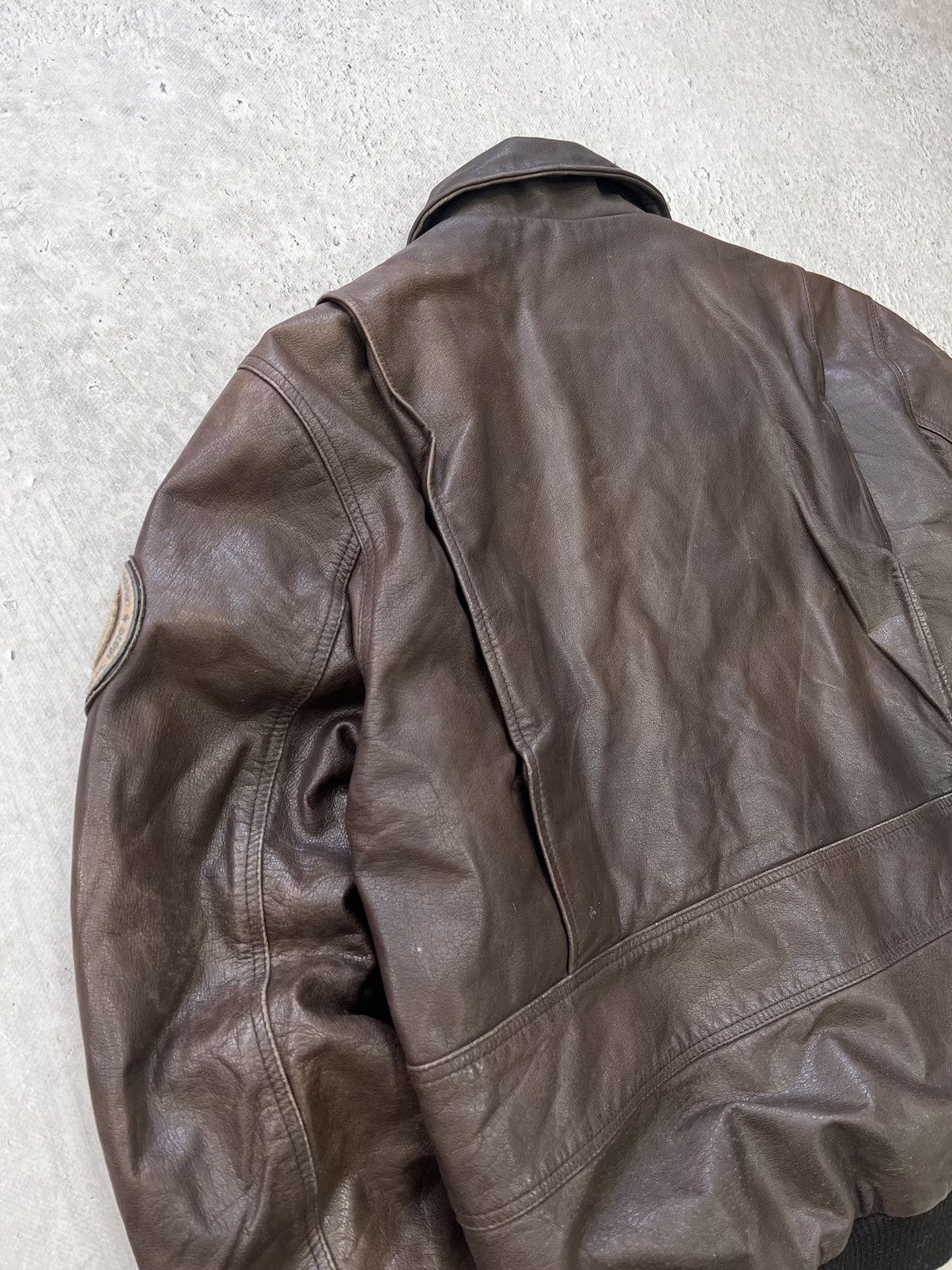 Vintage VINTAGE AVIATION LEATHER BOXY BROWN JACKET Size US L / EU 52-54 / 3 - 14 Thumbnail