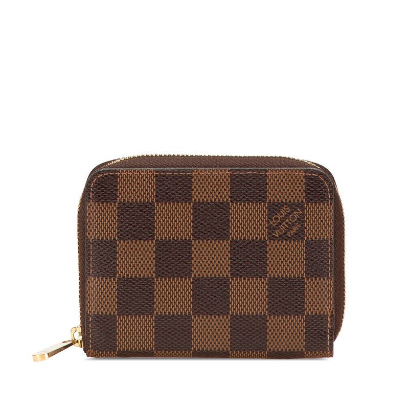 Louis Vuitton Louis Vuitton Official Canvas Zippy Coin Purse Key Detail Wallet Brown N63070 Canvas Coin Case N63070, Women's