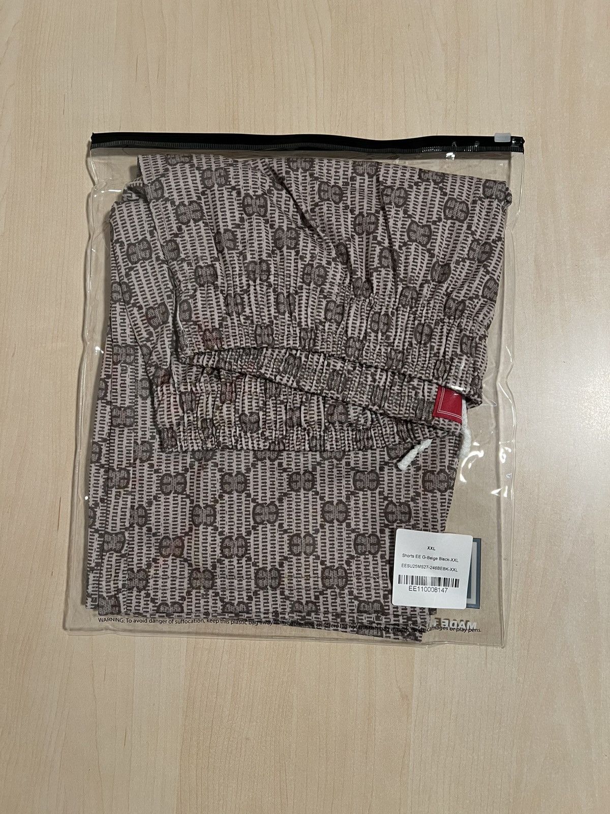 Eric Emanuel Eric Emanuel EE Print Gucci Basic Shorts Beige Black XXLarge Size US 38 / EU 54 - 8 Thumbnail