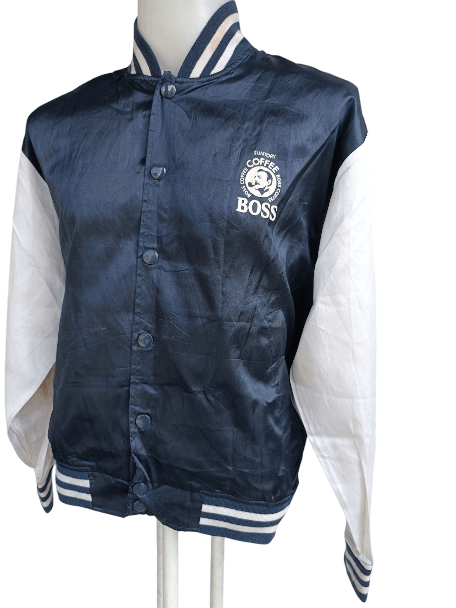 Japanese Brand VINTAGE 🔥 Big Logo Suntory Coffee Boss Satin Jacket SW01 Size US XL / EU 56 / 4 - 2 Thumbnail