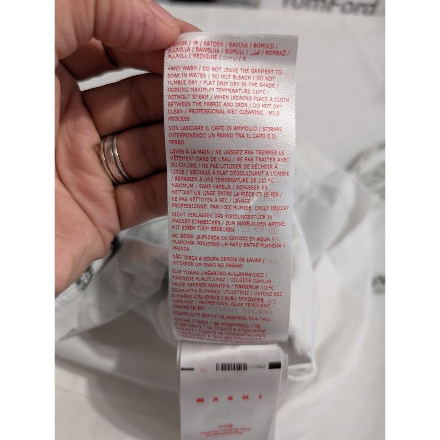Marni o1rshd1 Scribbled Marni Organic Jersey T-Shirt in Lily White Size US M / EU 48-50 / 2 - 15 Thumbnail