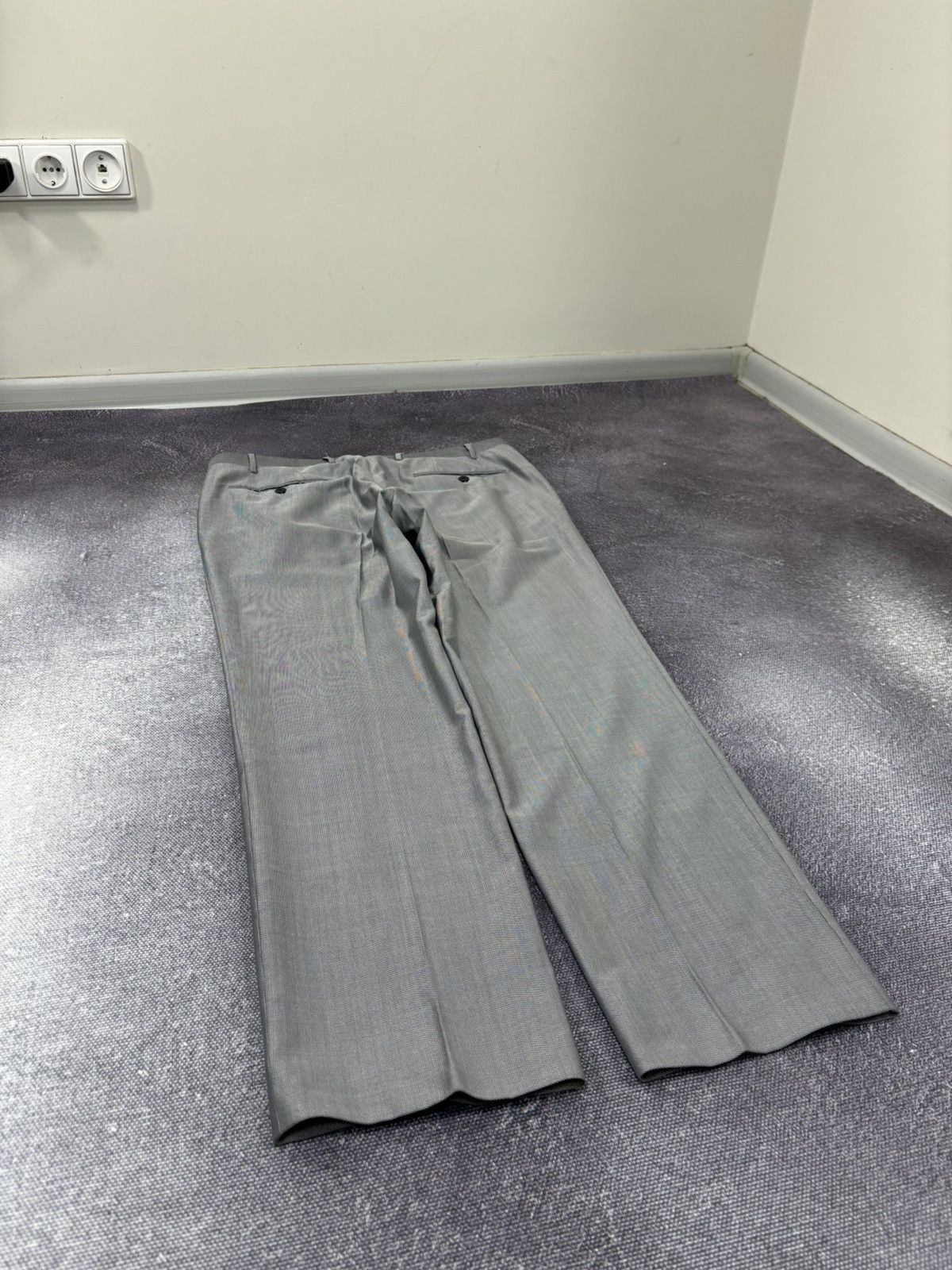 Corneliani Corneliani Men’s Birdseye Pattern Gray Wool Silk Dress Pants Size US 36 / EU 52 - 16 Thumbnail