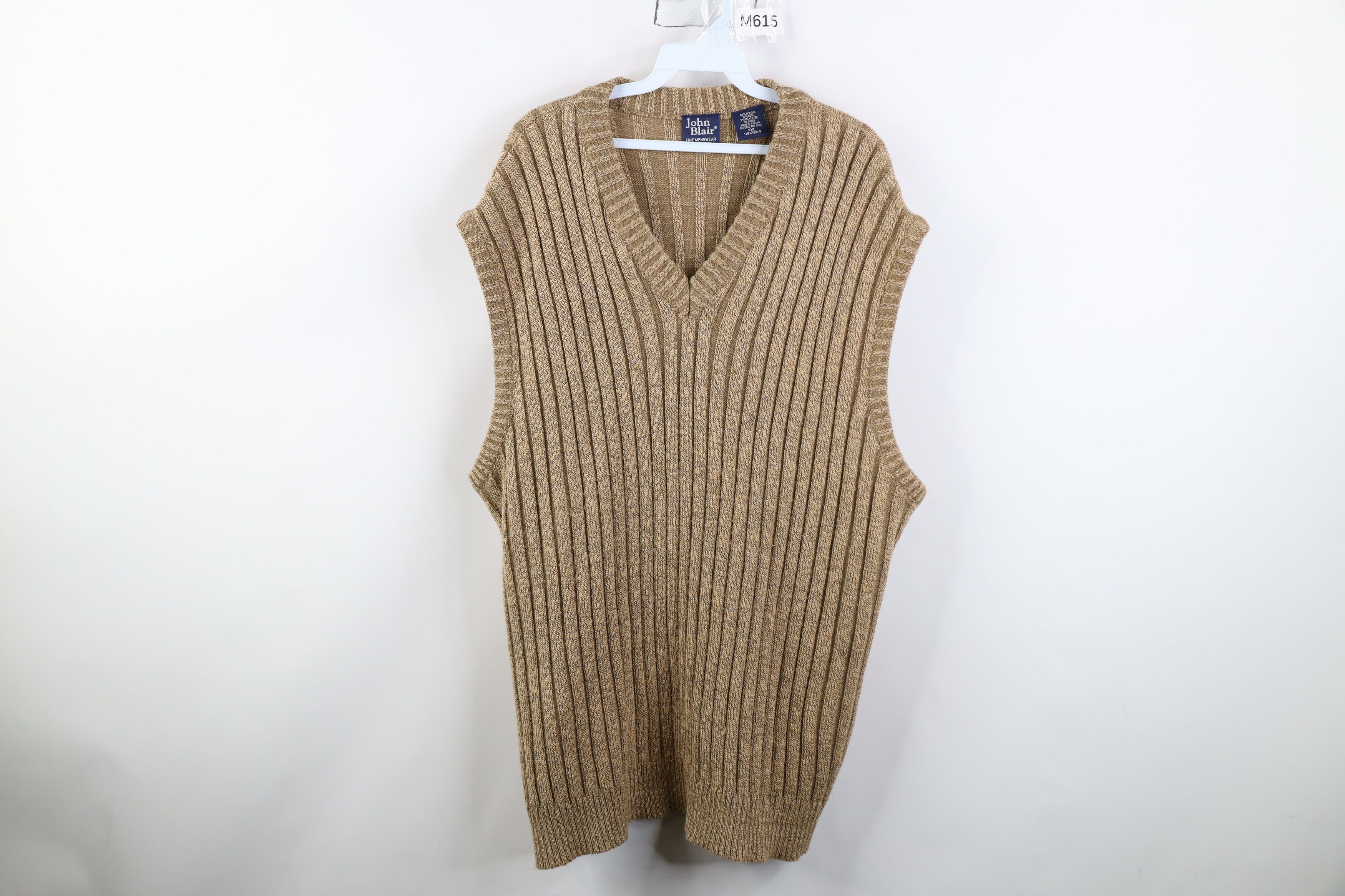 Vintage Vintage 90s Streetwear Chunky Ribbed Knit Sweater Vest Beige Size US XXL / EU 58 / 5 - 1 Thumbnail