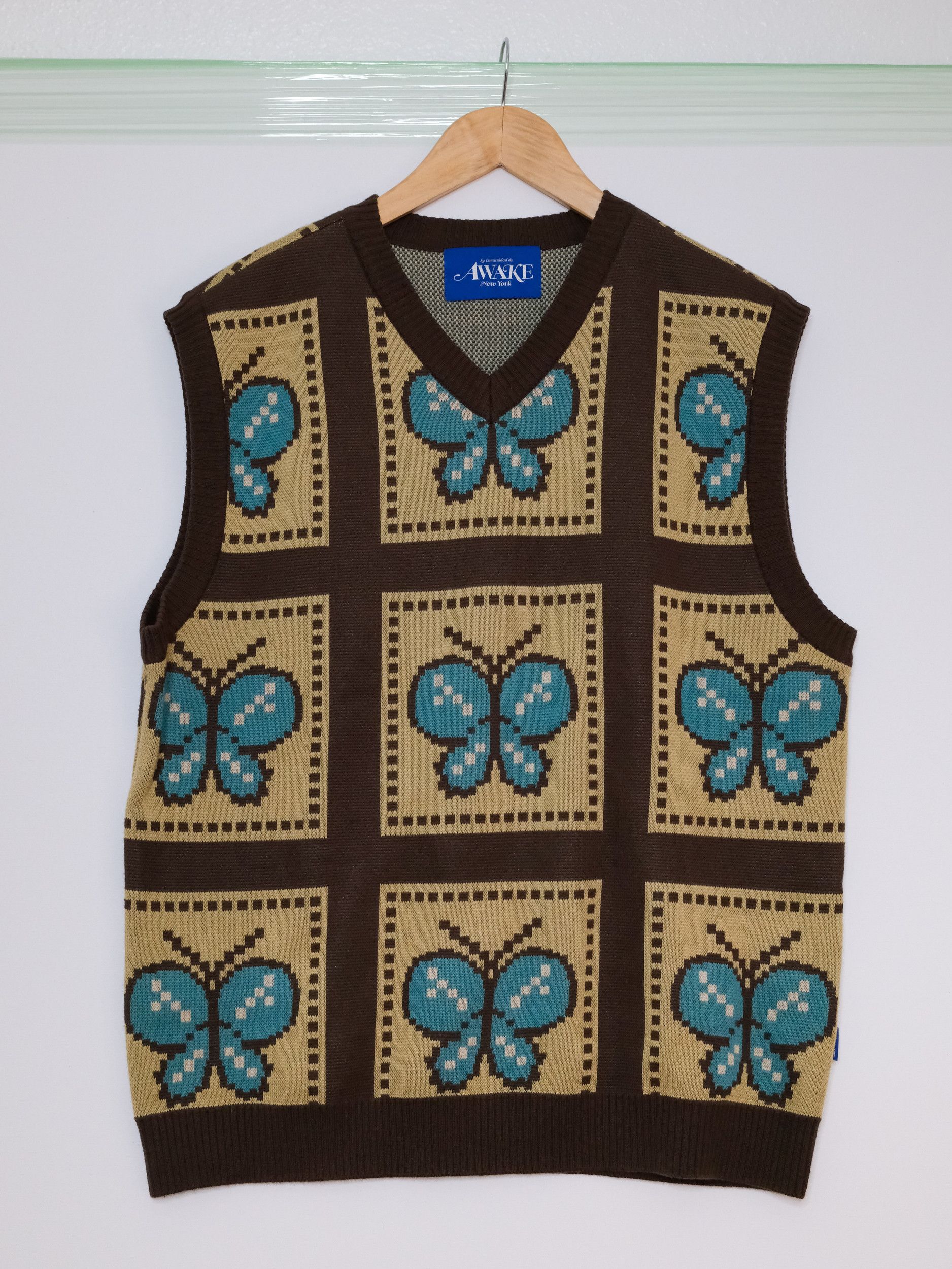 Awake NY Butterfly Knit Sweater Vest Sz M Size US M / EU 48-50 / 2 - 1 Thumbnail
