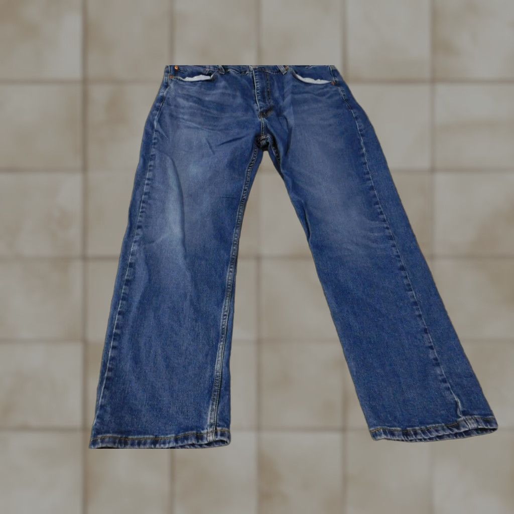 Levi's Levi's Jeans Mens 40x30 Blue Straight Leg Stretch Denim 5-Pocket Zip Fly Rivets Size US 40 / EU 56 - 1 Thumbnail