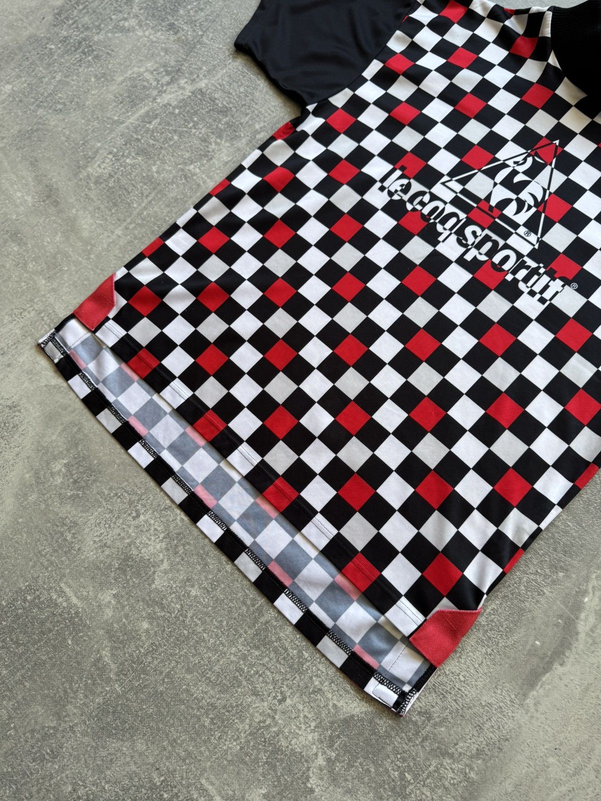 Le Coq Sportif Vintage Le Coq Sportif Checkerboard Jersey Size US L / EU 52-54 / 3 - 3 Thumbnail