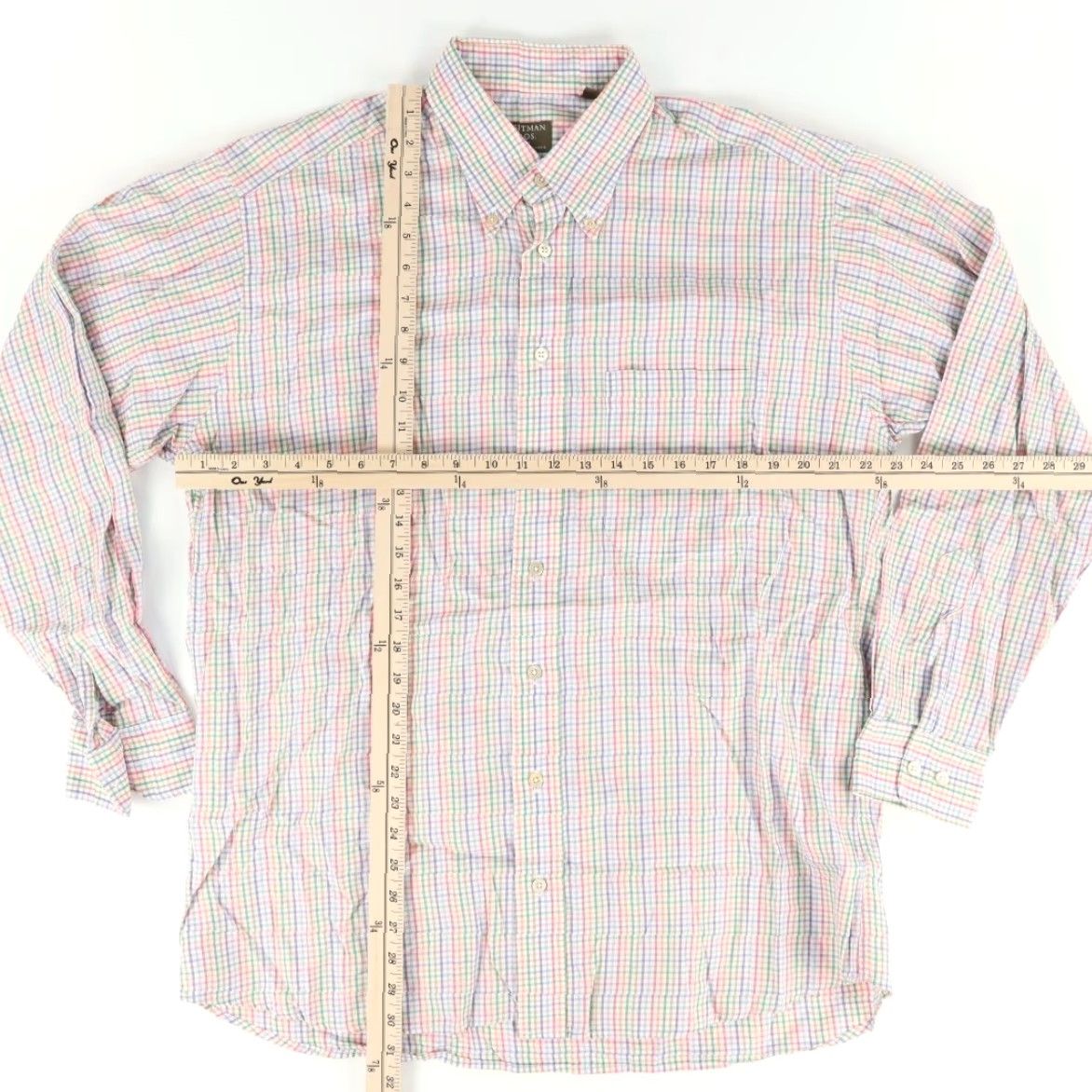 Vintage Gitman Bros. Cotton Striped Long Sleeve Button Down Shirt White Men's L Size US L / EU 52-54 / 3 - 3 Thumbnail