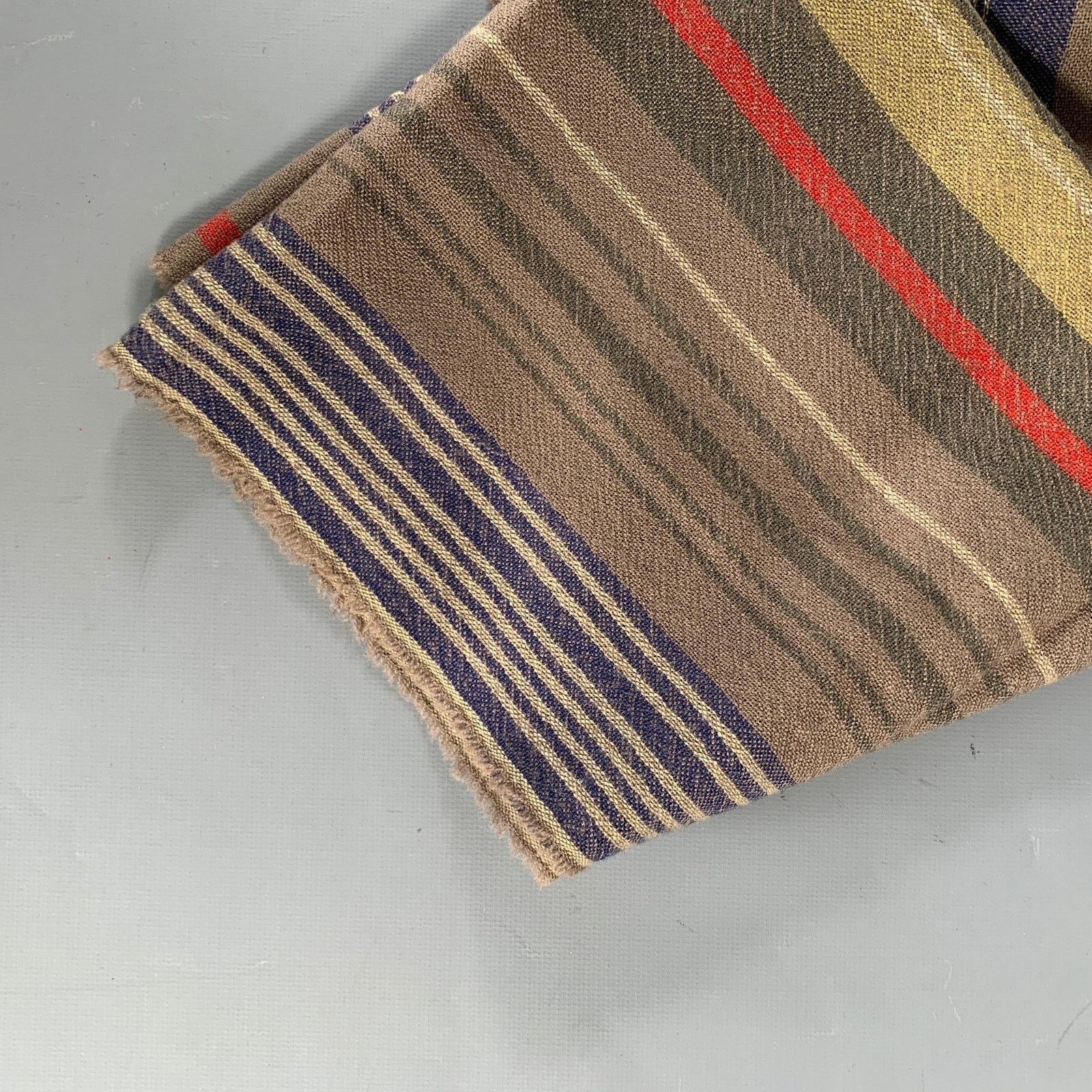 Other NO BRAND Brown Blue & Red Stripe Scarves Size ONE SIZE - 4 Thumbnail