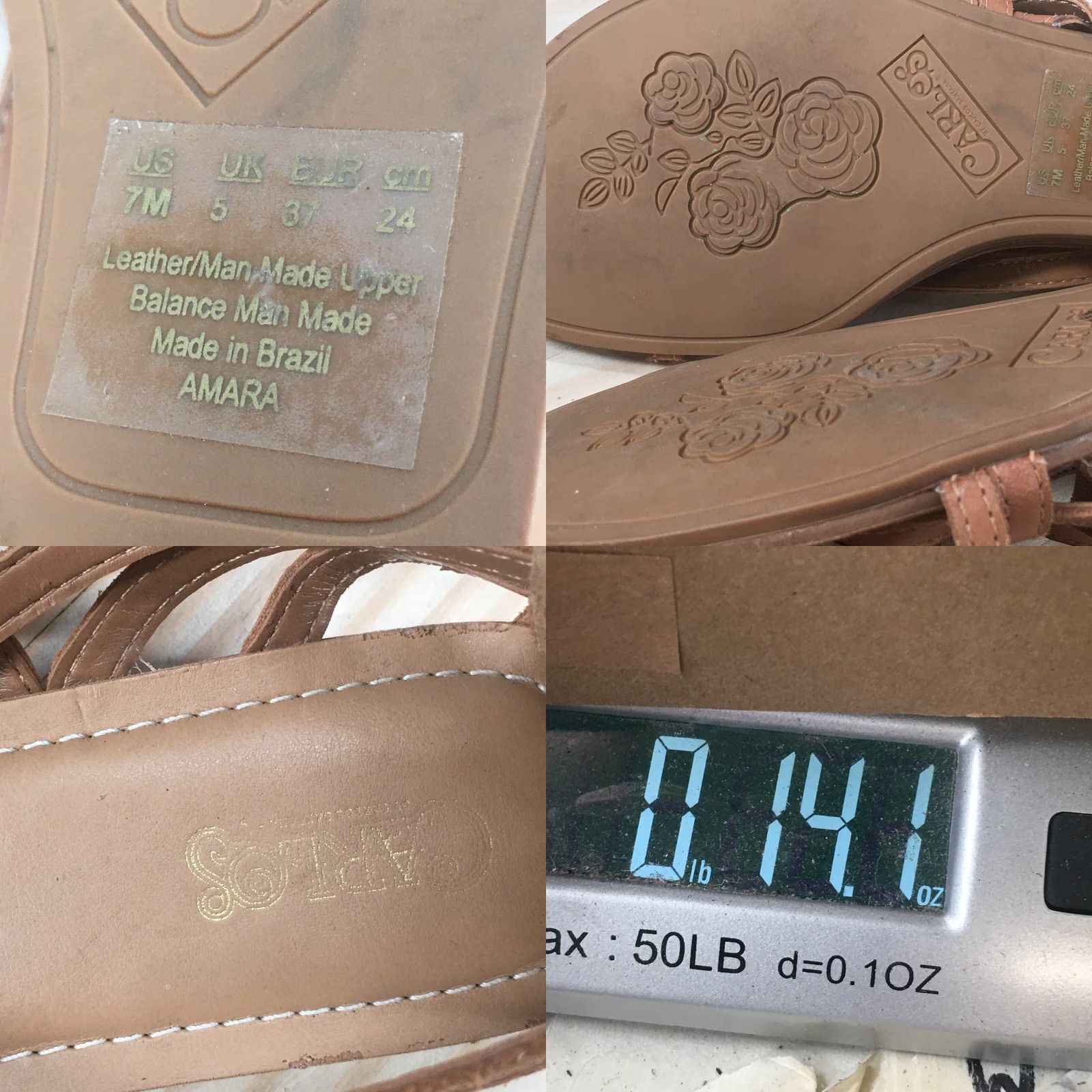 Carlos Santos Carlos Santana Sandals Amara Strappy Wedge Brown Leather Zip Womens 7 M casual shoe Size US 7 / IT 37 - 9 Thumbnail